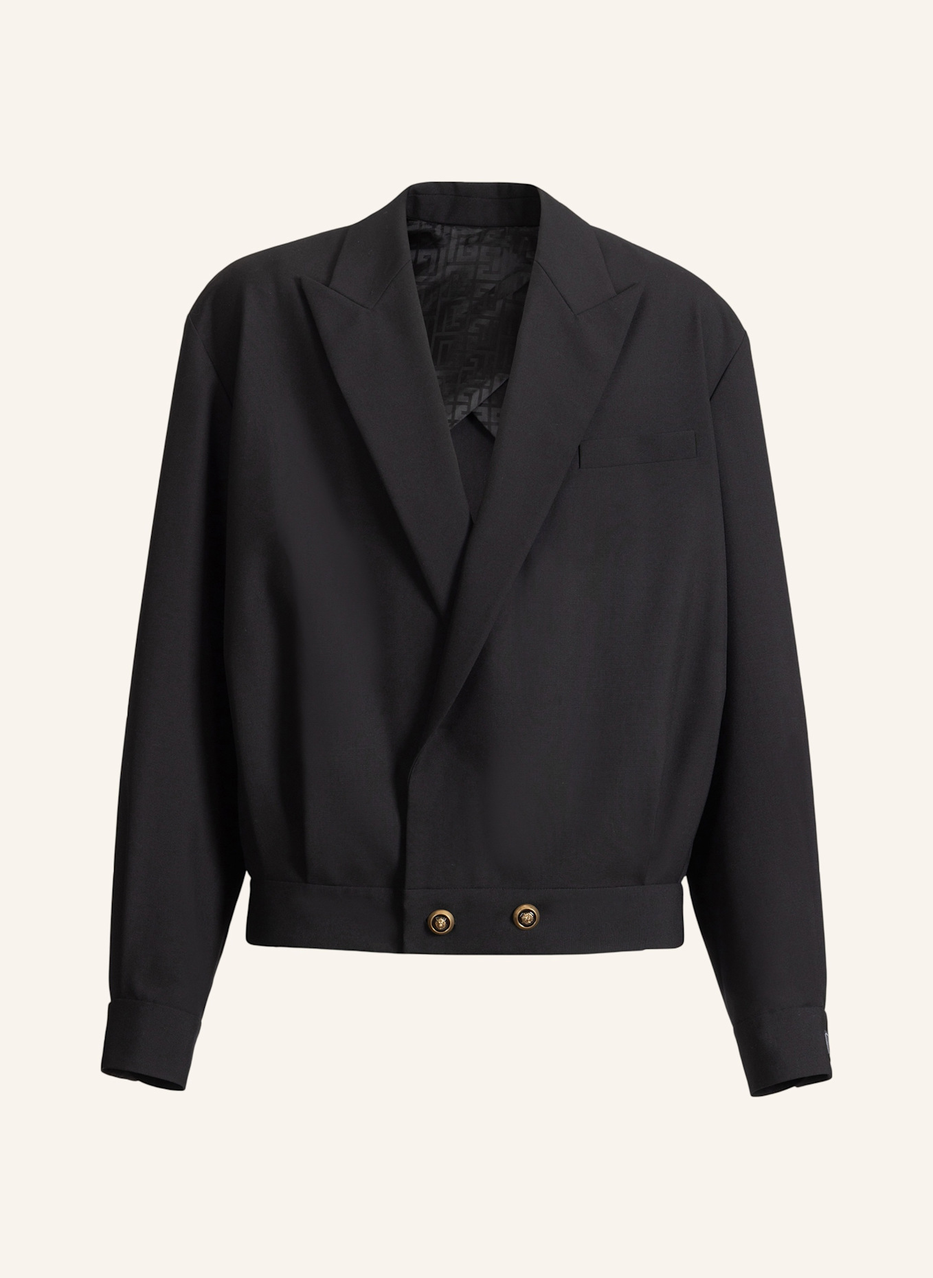 BALMAIN Wolljacke mit zwei Knöpfen: SCHWARZ