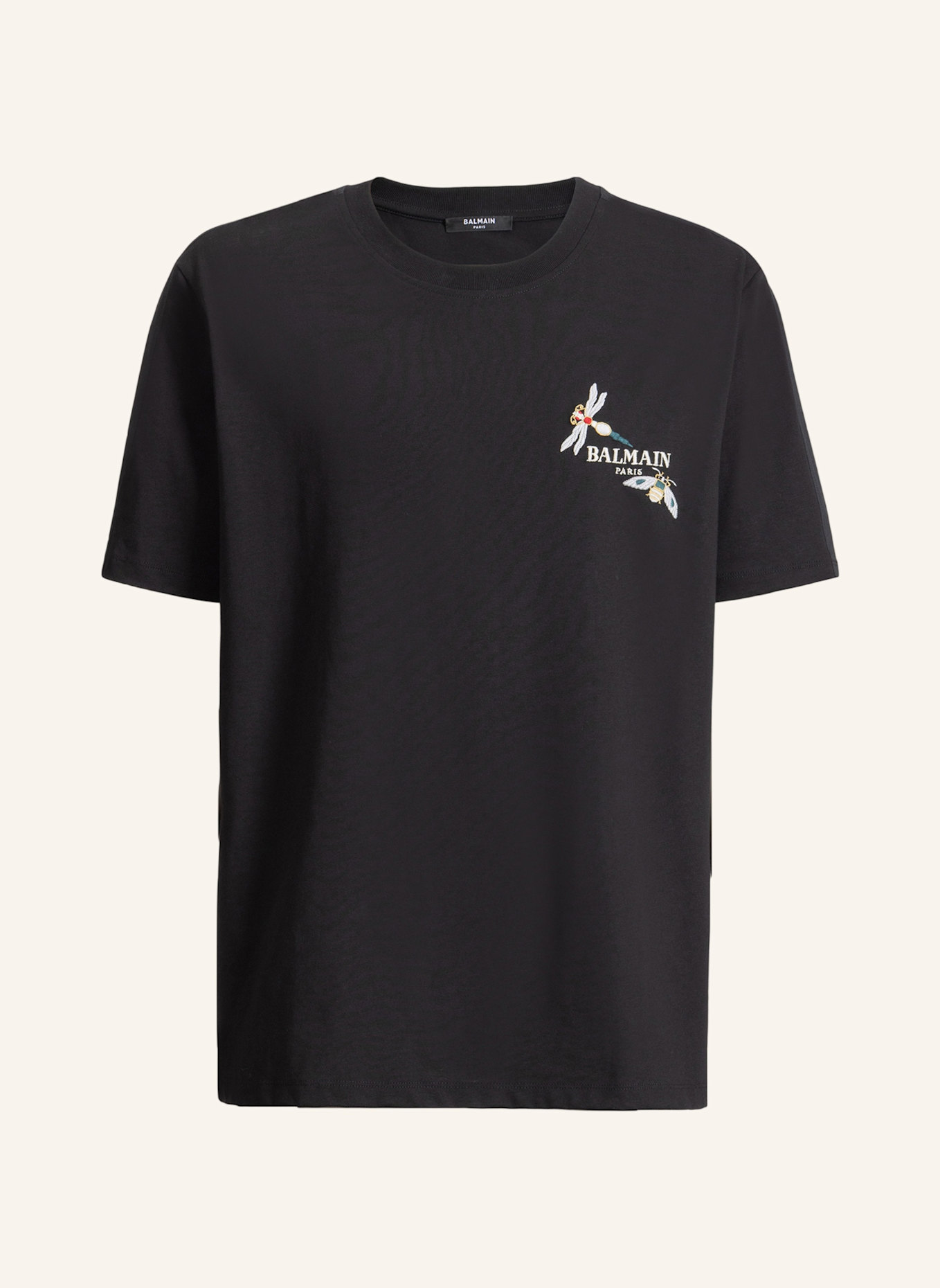 BALMAIN Besticktes Balmain Insect T-Shirt: SCHWARZ