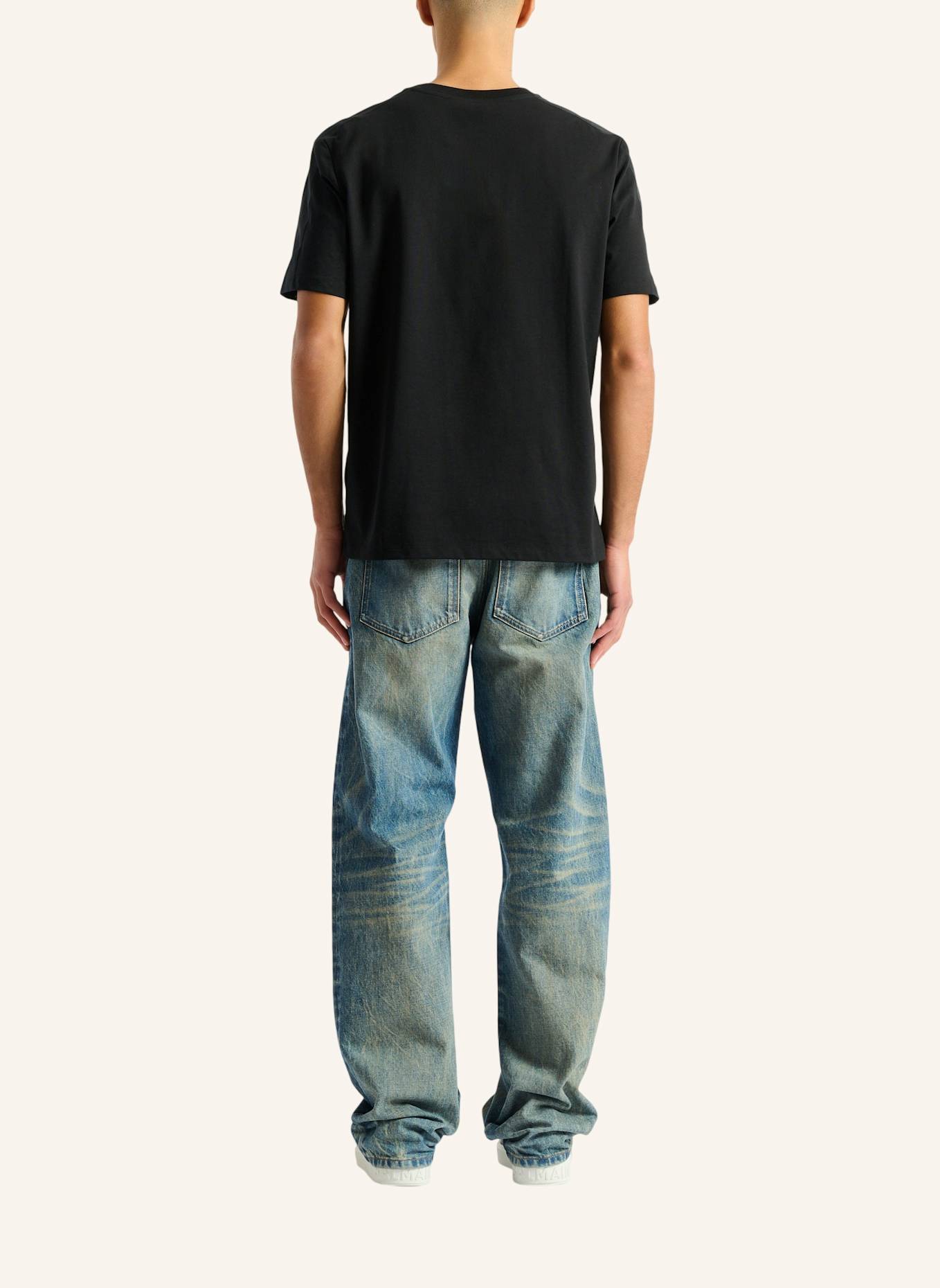 BALMAIN Besticktes Balmain Insect T-Shirt: SCHWARZ