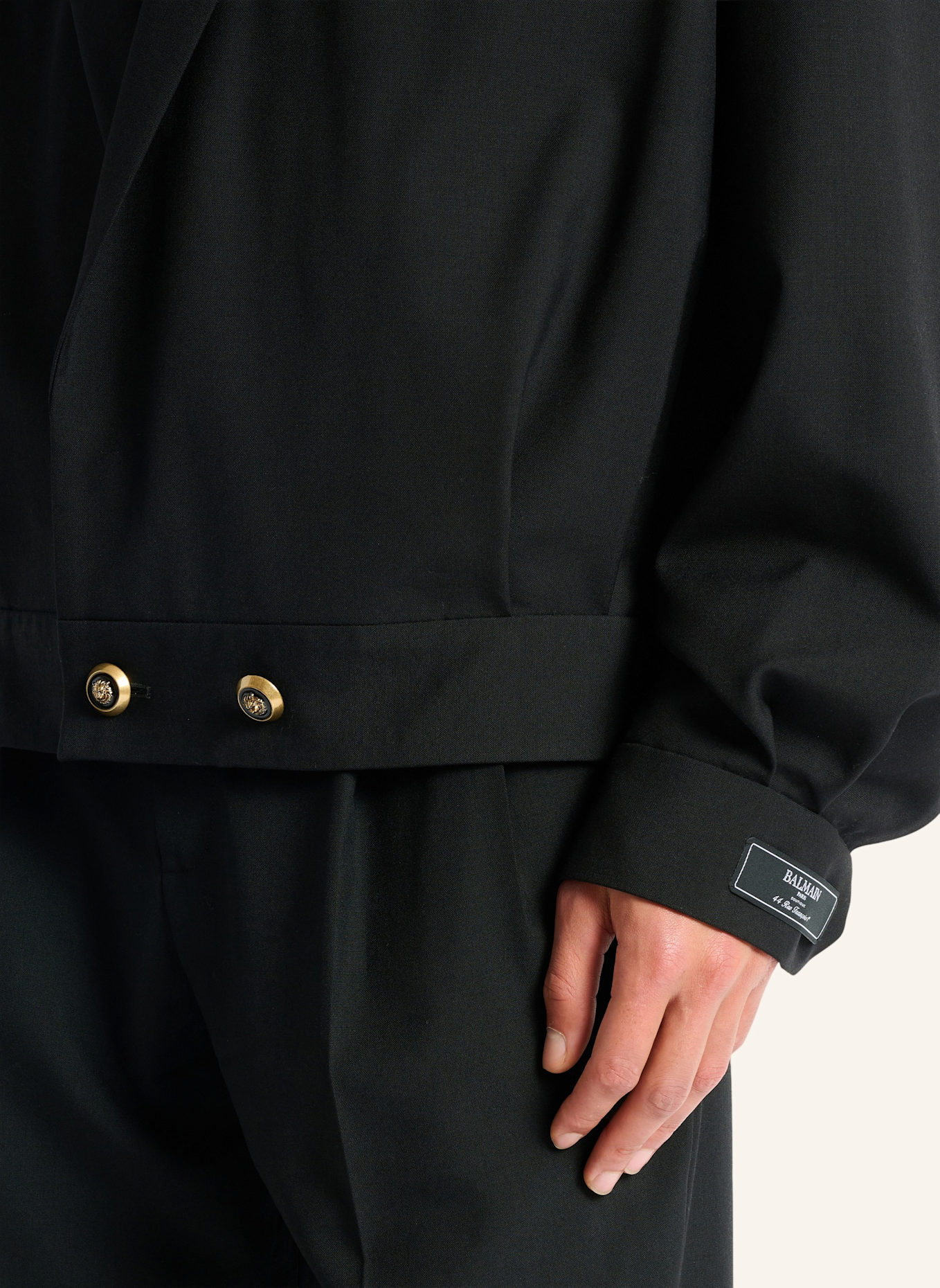 BALMAIN Wolljacke mit zwei Knöpfen: SCHWARZ