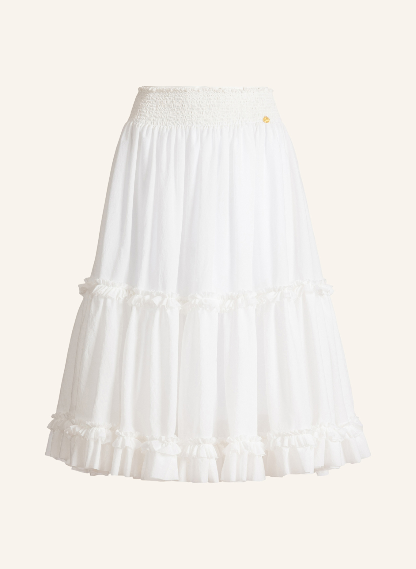 BALMAIN Langer Rock mit Raffungen: WEISS