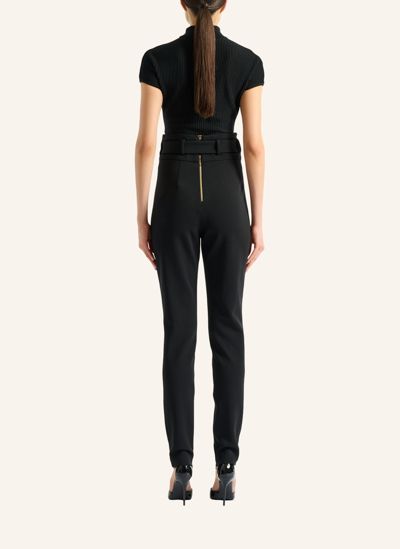 BALMAIN Body aus geripptem Gewebe: SCHWARZ