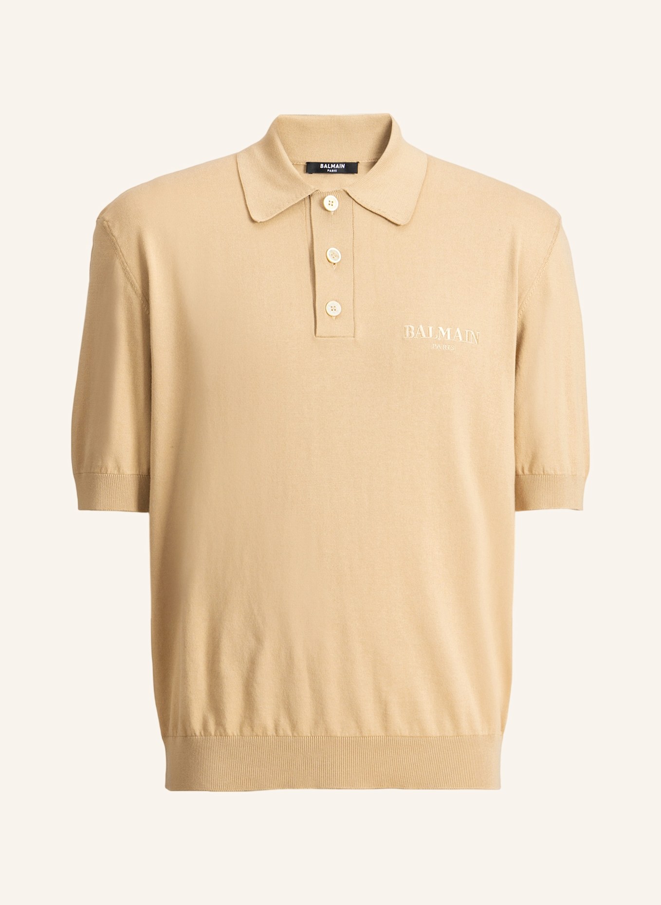 BALMAIN Besticktes Balmain Vintage Poloshirt: KHAKI