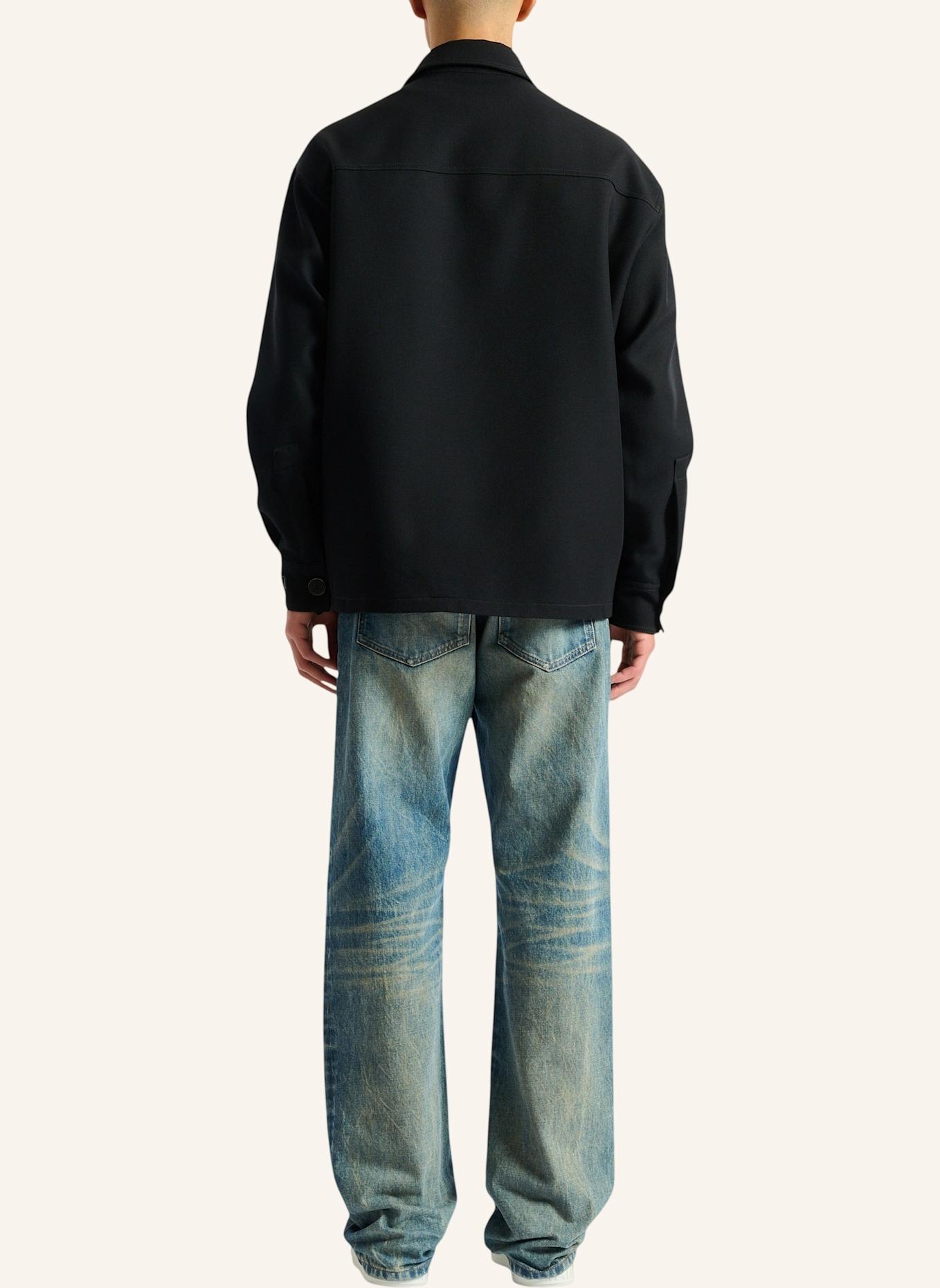 BALMAIN Überhemd aus Wolltwill: SCHWARZ