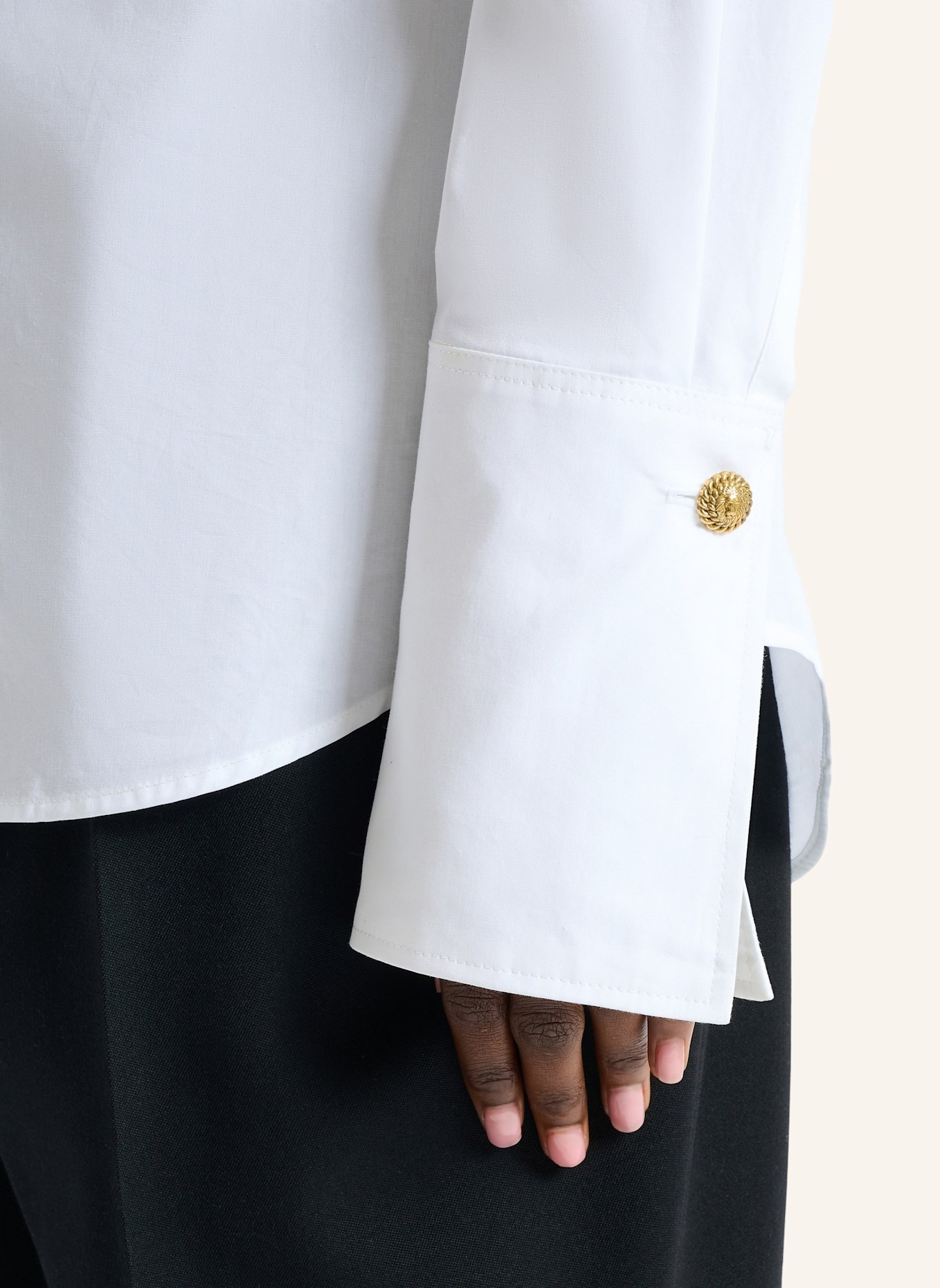BALMAIN Hemd aus Baumwollpopeline: WEISS