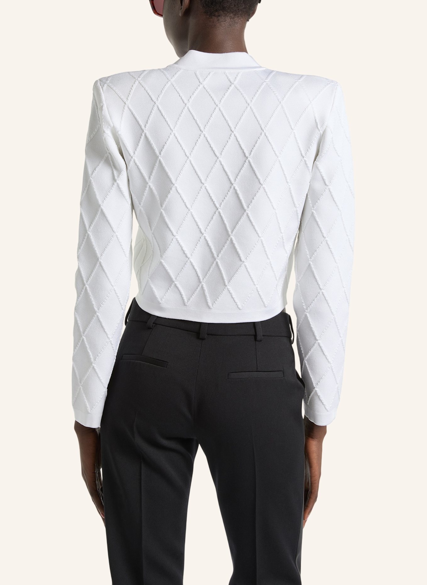 BALMAIN Kurzer Cardigan: WEISS