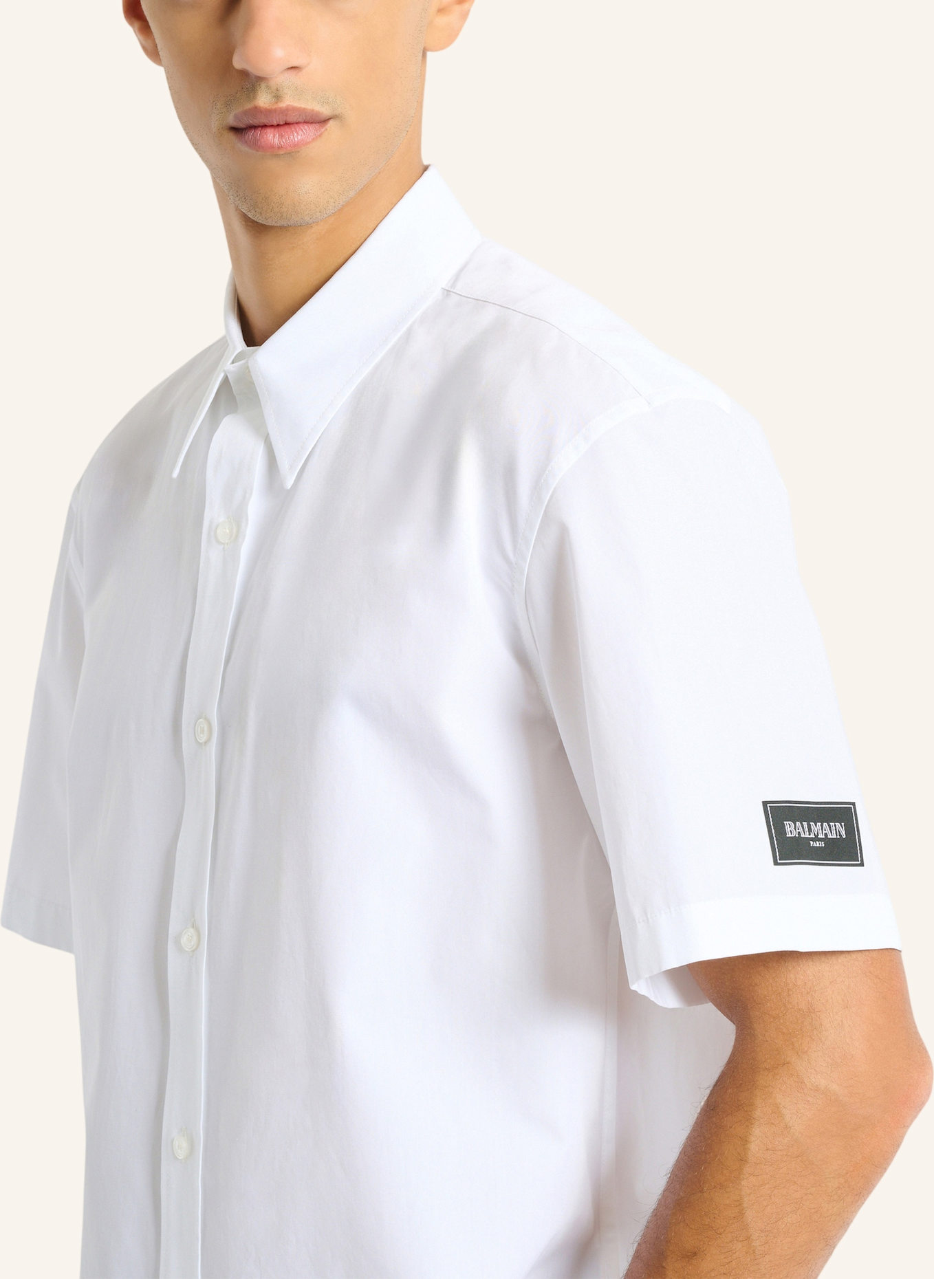 BALMAIN Balmain Paris Hemd aus Baumwollpopeline: WEISS