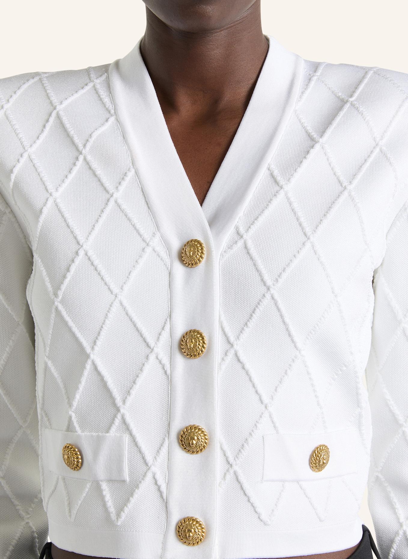 BALMAIN Kurzer Cardigan: WEISS
