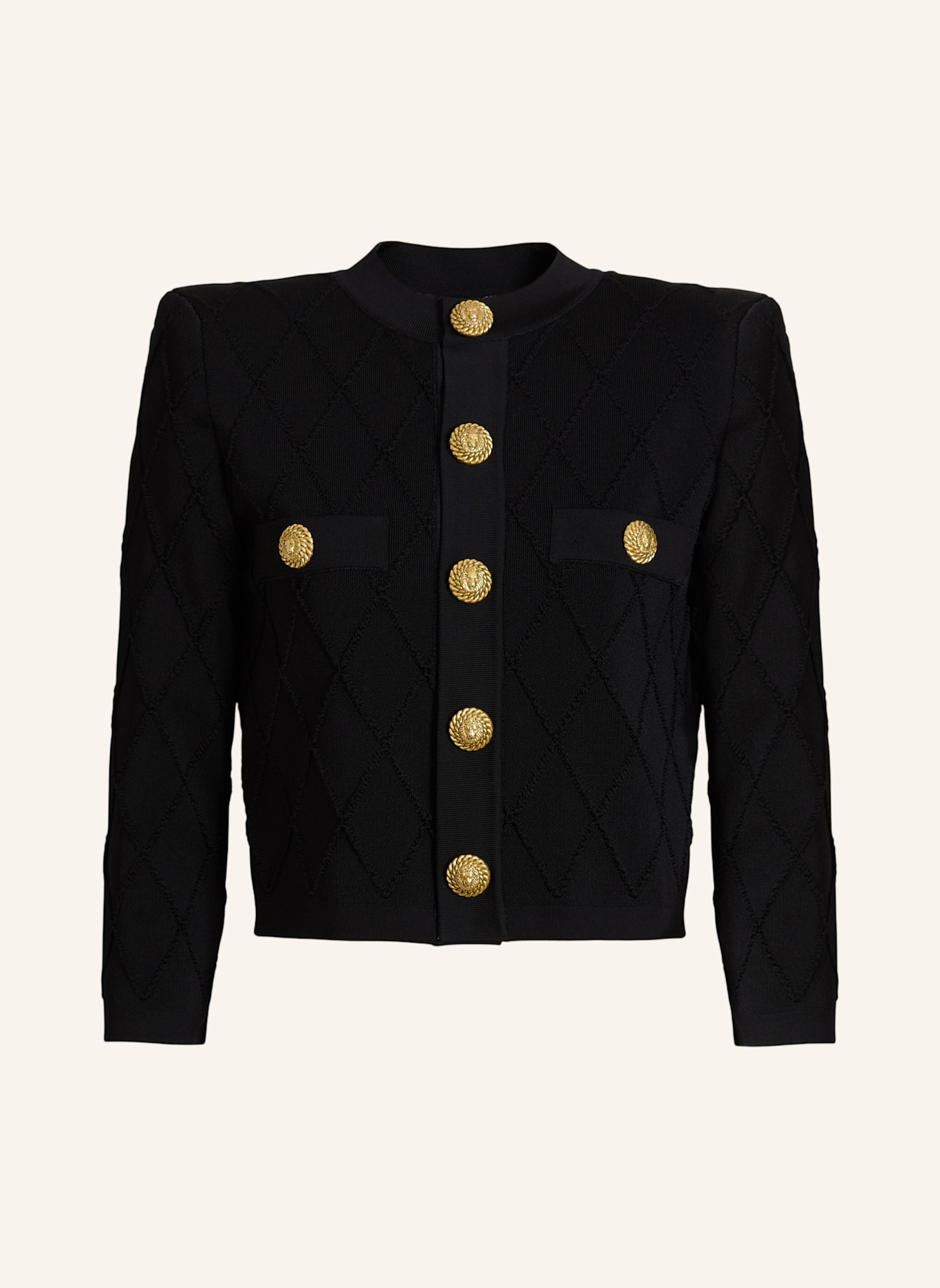 BALMAIN Kurzer Cardigan: SCHWARZ