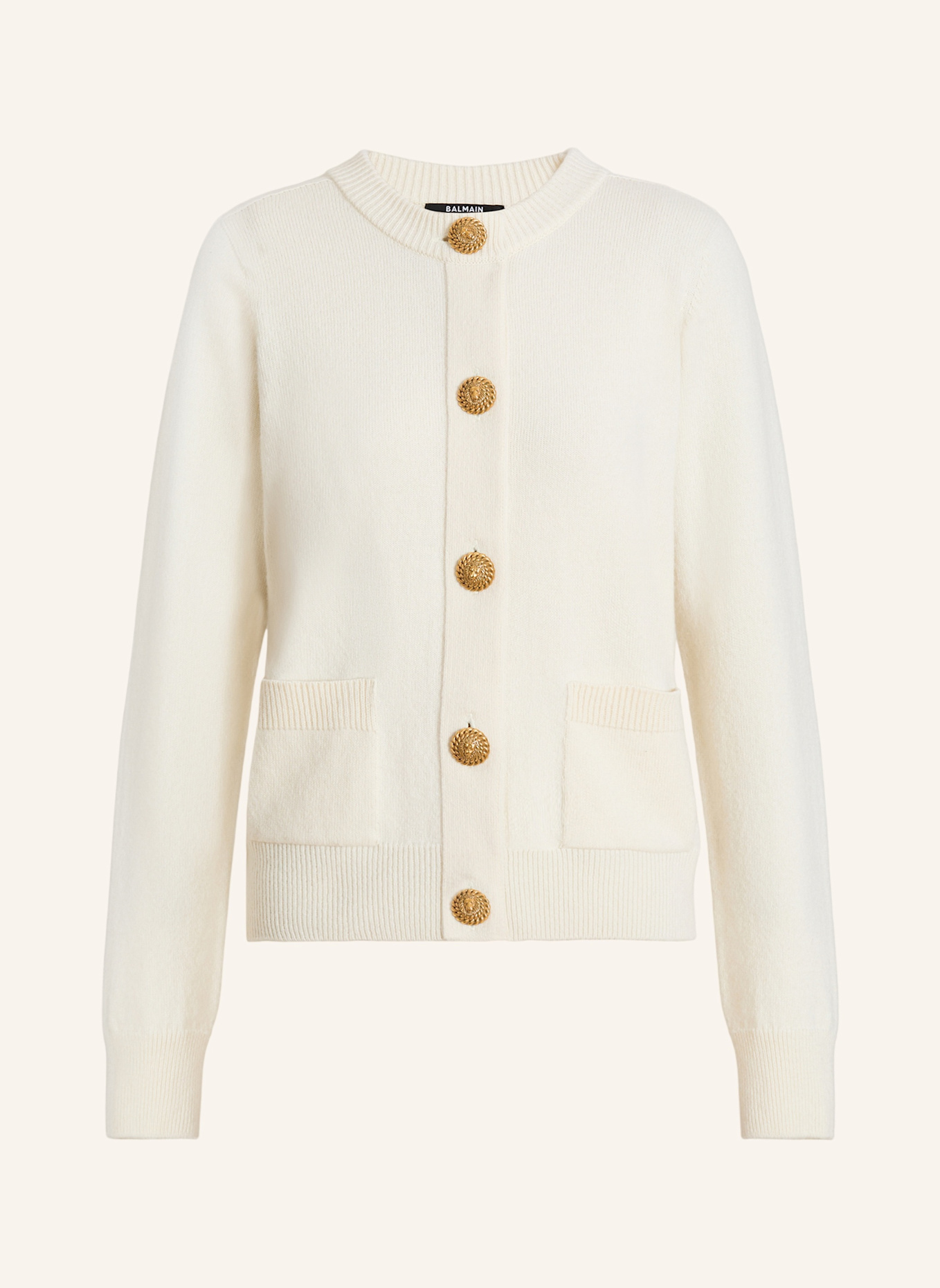 BALMAIN Cardigan aus Öko-Kaschmir: WEISS