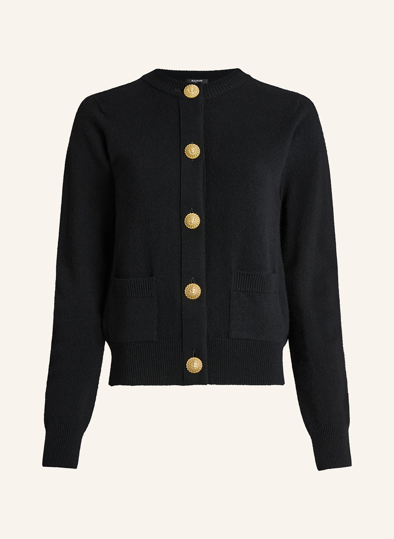 BALMAIN Cardigan aus Öko-Kaschmir: SCHWARZ