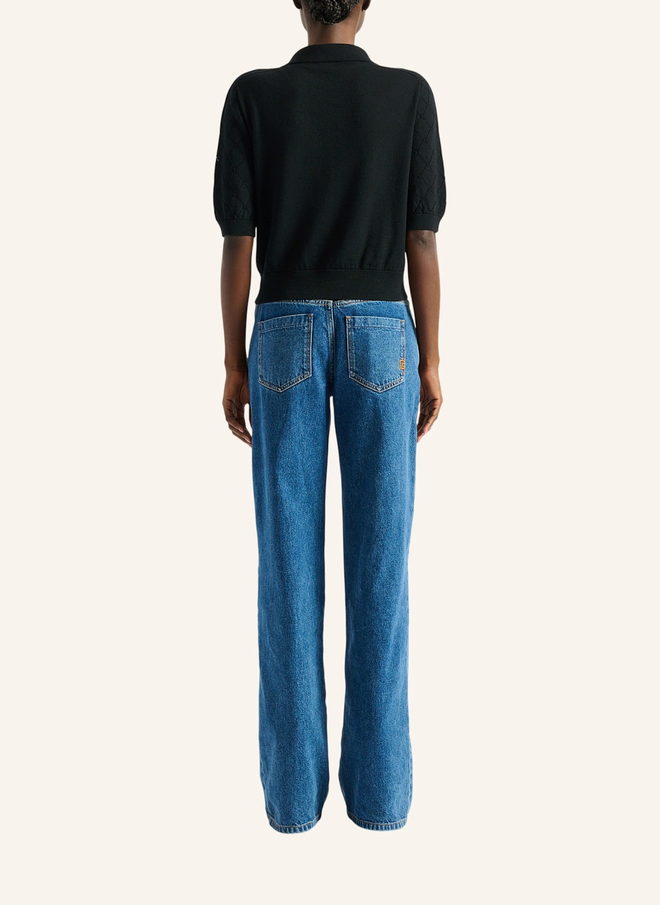 BALMAIN Polohemd mit drei Knöpfen: SCHWARZ