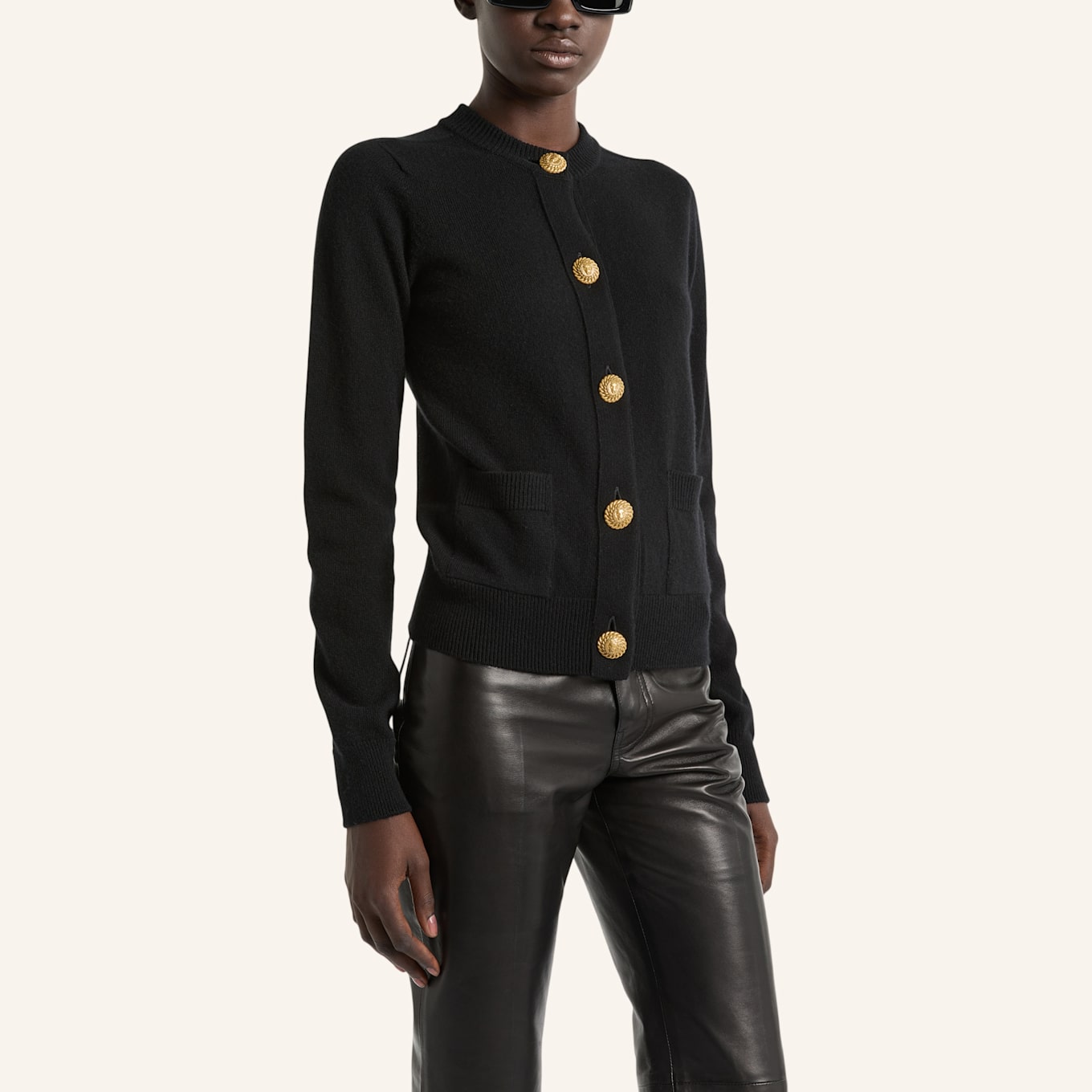 BALMAIN Cardigan aus Öko-Kaschmir: SCHWARZ