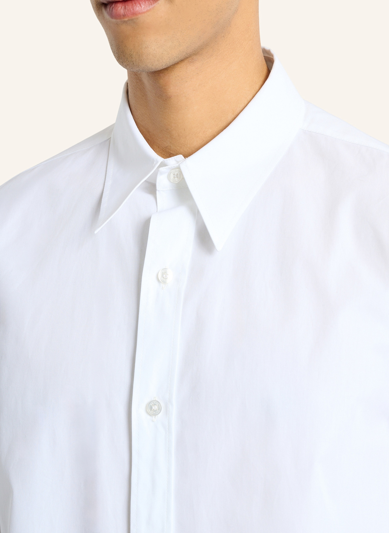 BALMAIN Balmain Paris Hemd aus Baumwollpopeline: WEISS