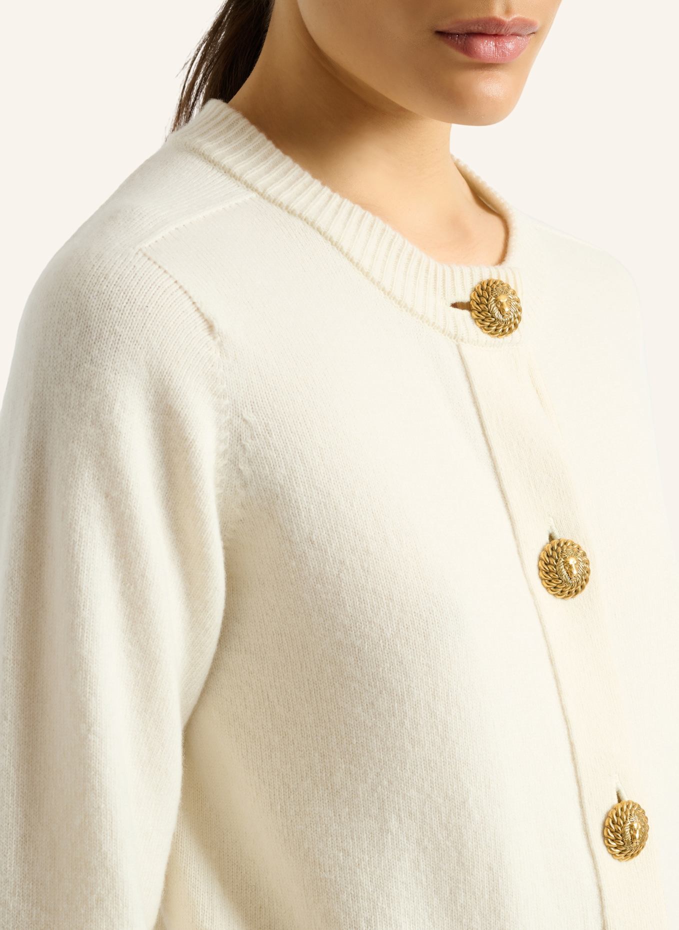 BALMAIN Cardigan aus Öko-Kaschmir: WEISS