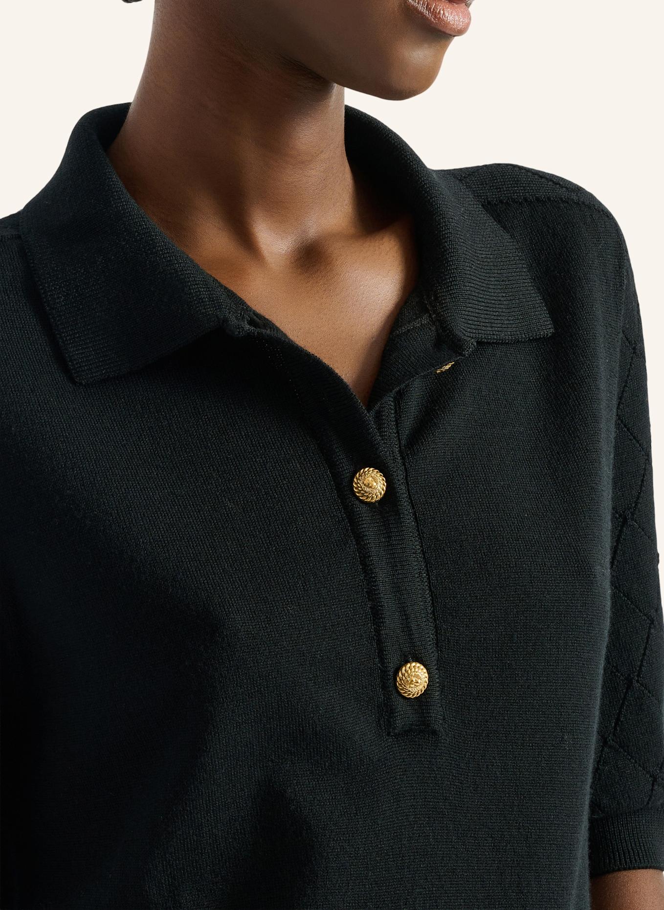 BALMAIN Polohemd mit drei Knöpfen: SCHWARZ