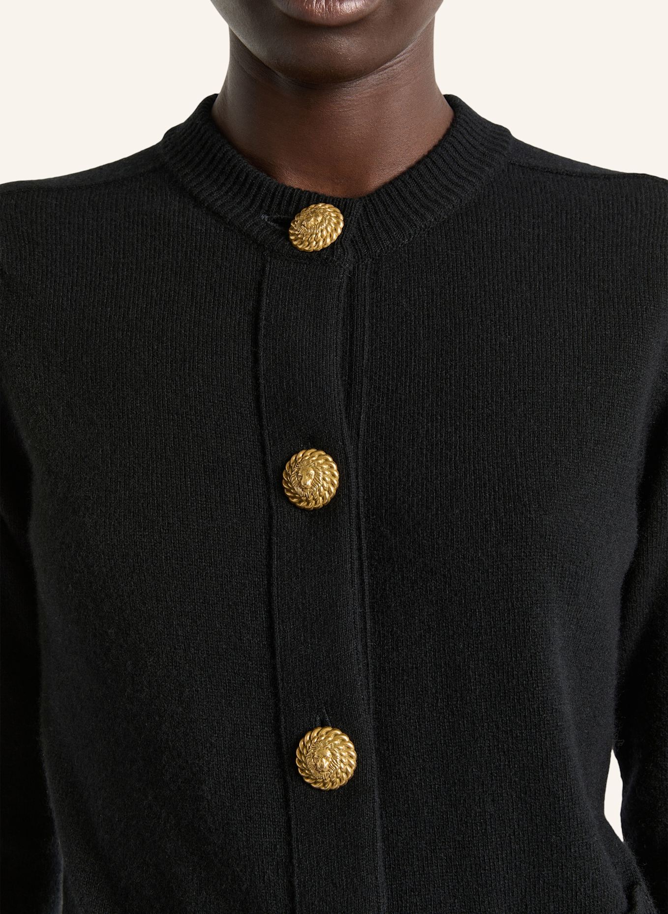 BALMAIN Cardigan aus Öko-Kaschmir: SCHWARZ