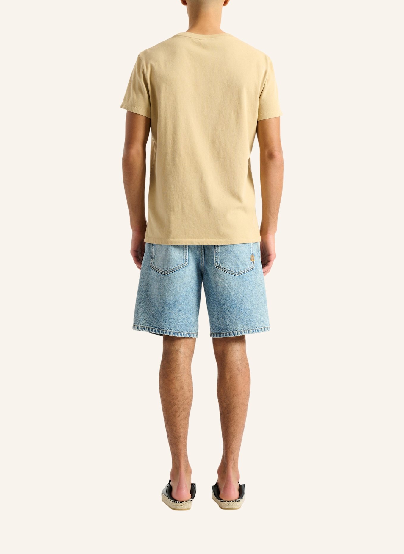 BALMAIN Besticktes Balmain Vintage T-Shirt: KHAKI
