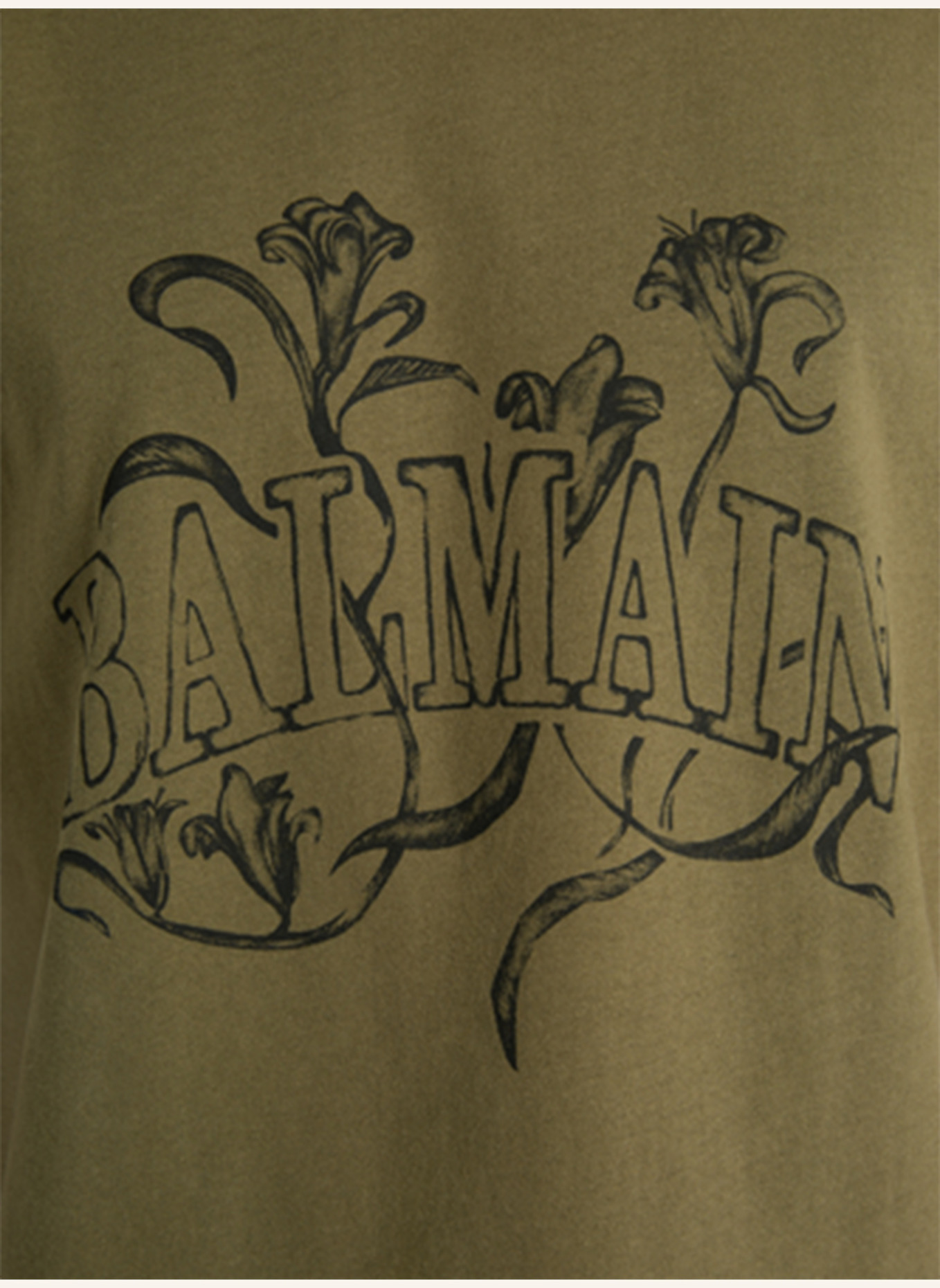 BALMAIN Bedrucktes Balmain Bloom T-Shirt: GRÜN