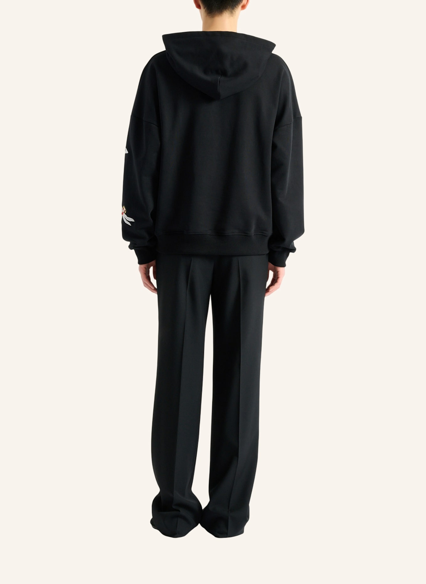 BALMAIN Bestickter Balmain Insect Kapuzenpullover: SCHWARZ
