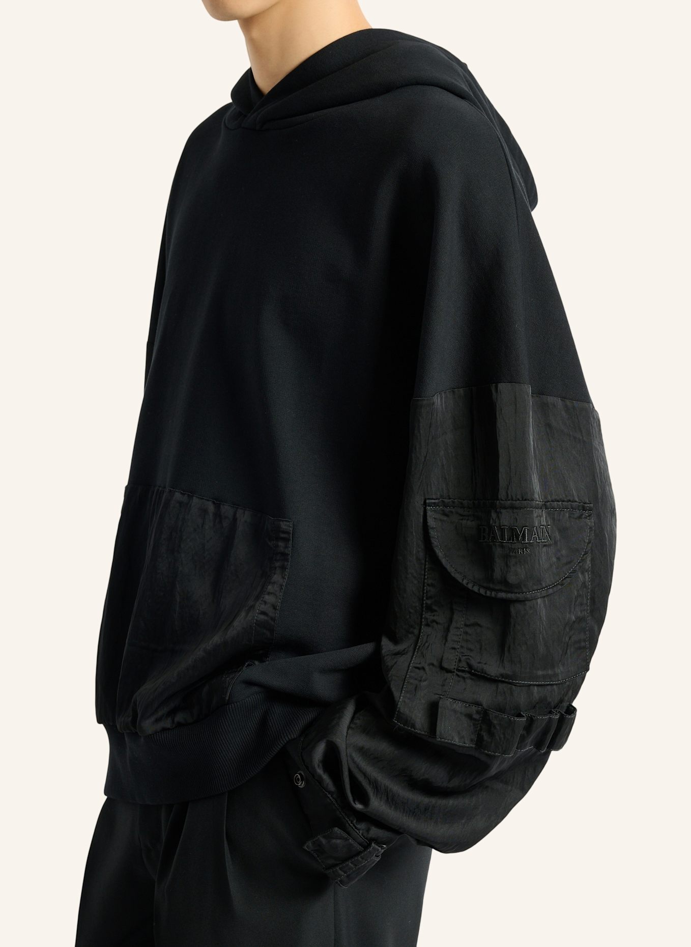 BALMAIN Balmain Vintage Utility Kapuzenpullover: SCHWARZ