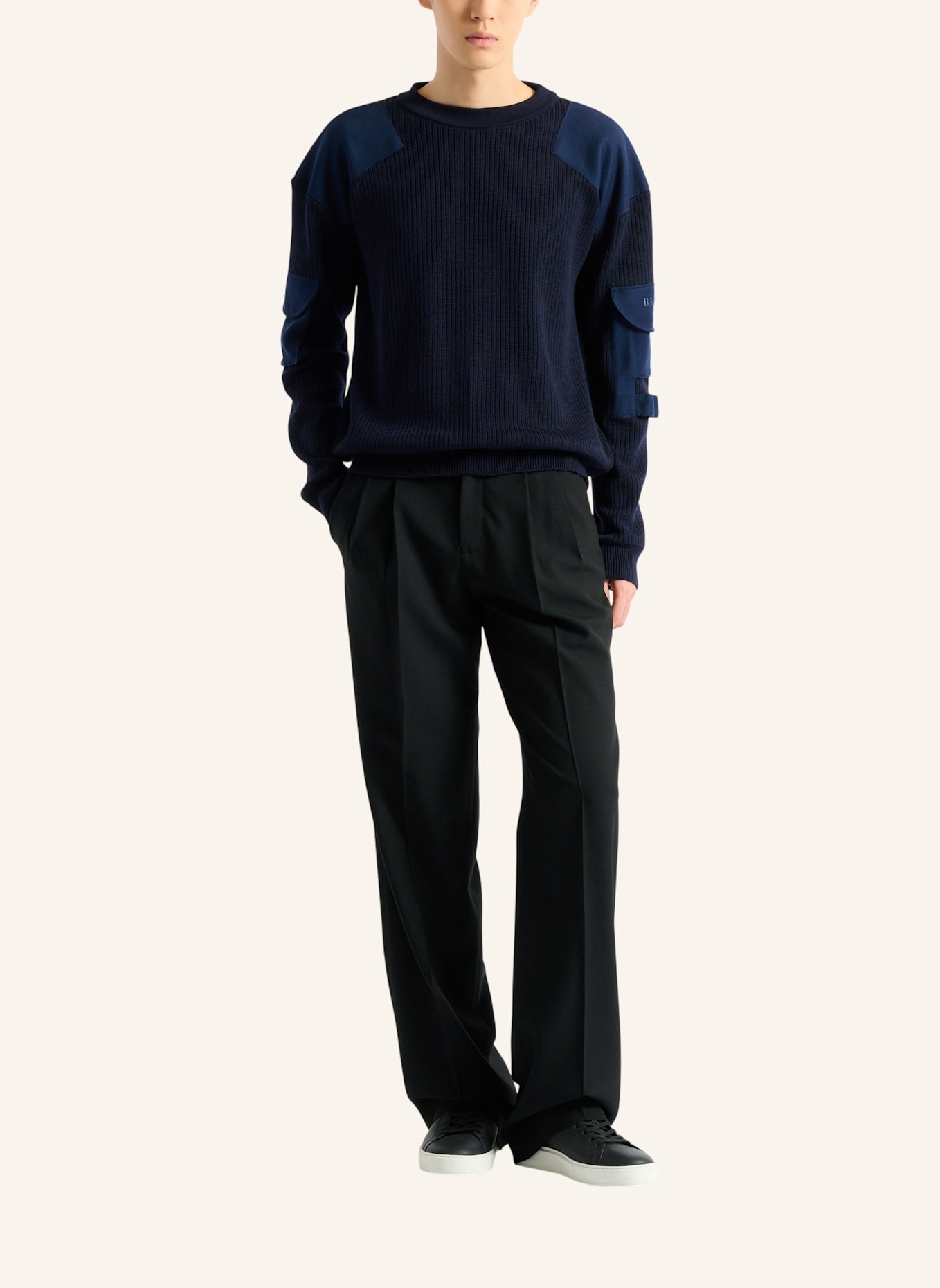BALMAIN Balmain Vintage Wollpullover Utility: BLAU