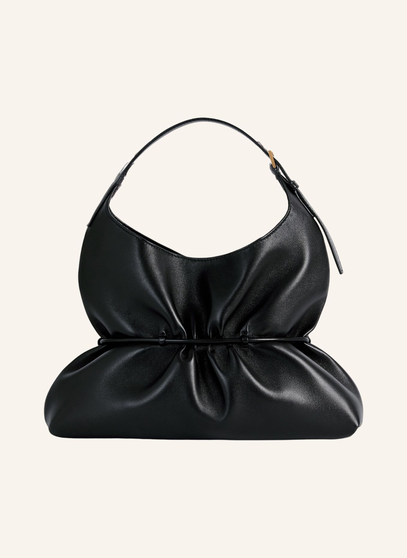 BALMAIN Mittelgroße Tasche SPHYNX aus Glattleder: SCHWARZ
