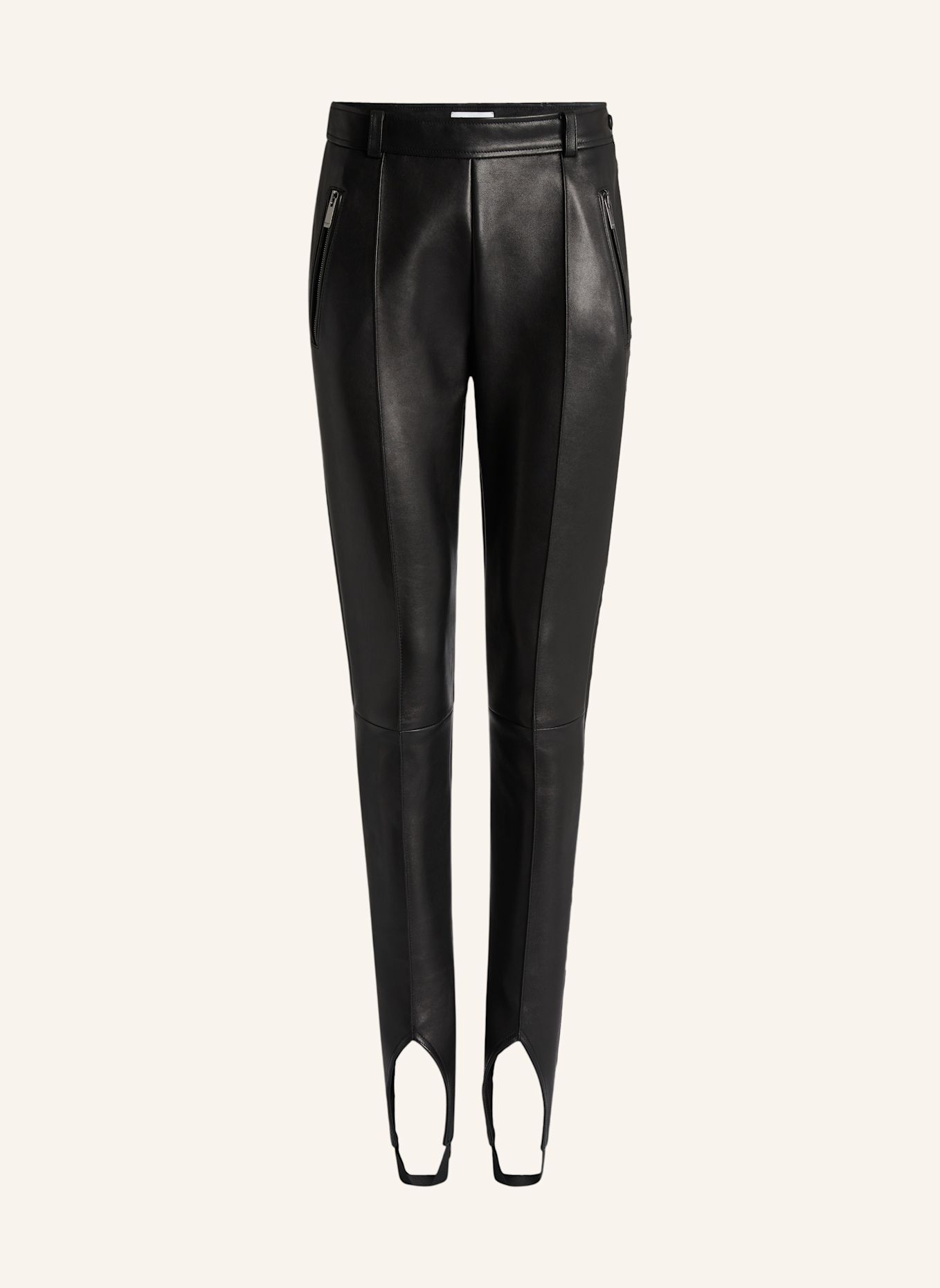 BALMAIN Steghose aus Lammleder: SCHWARZ