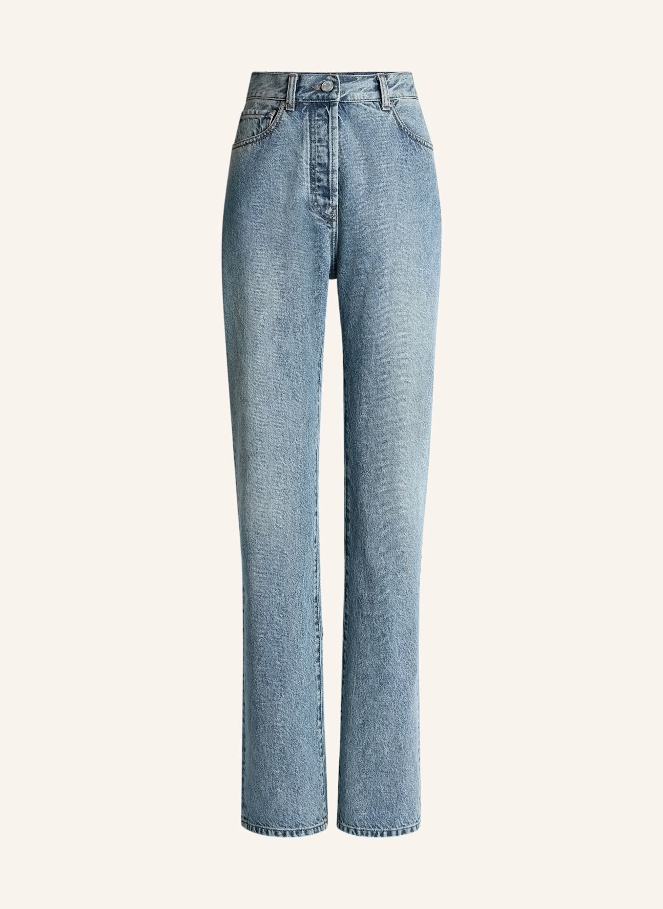 BALMAIN Gerade geschnittene Jeans aus verwaschenem Denim: BLAU