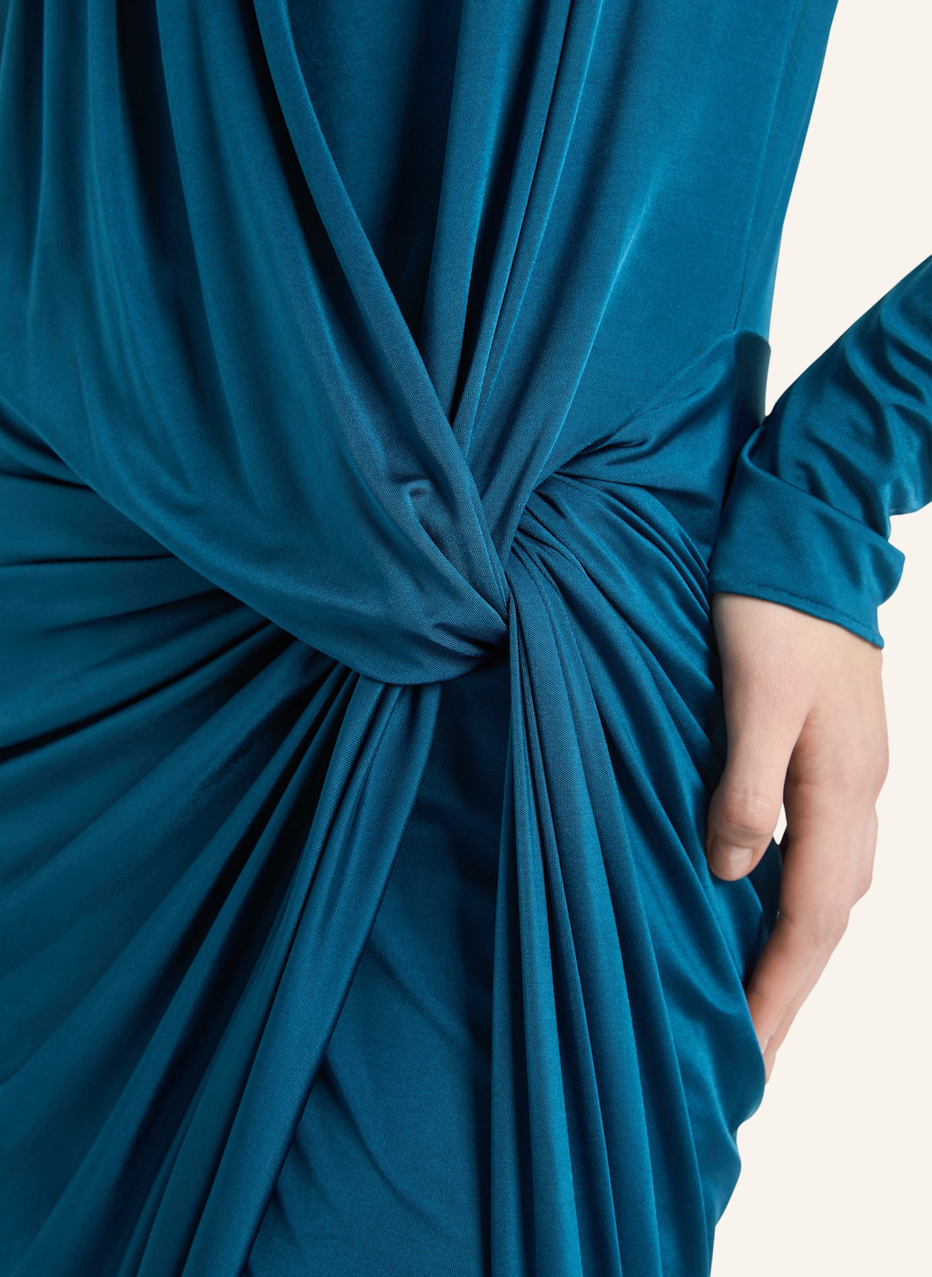 BALMAIN Drapiertes Kleid aus fließendem Jersey: BLAU