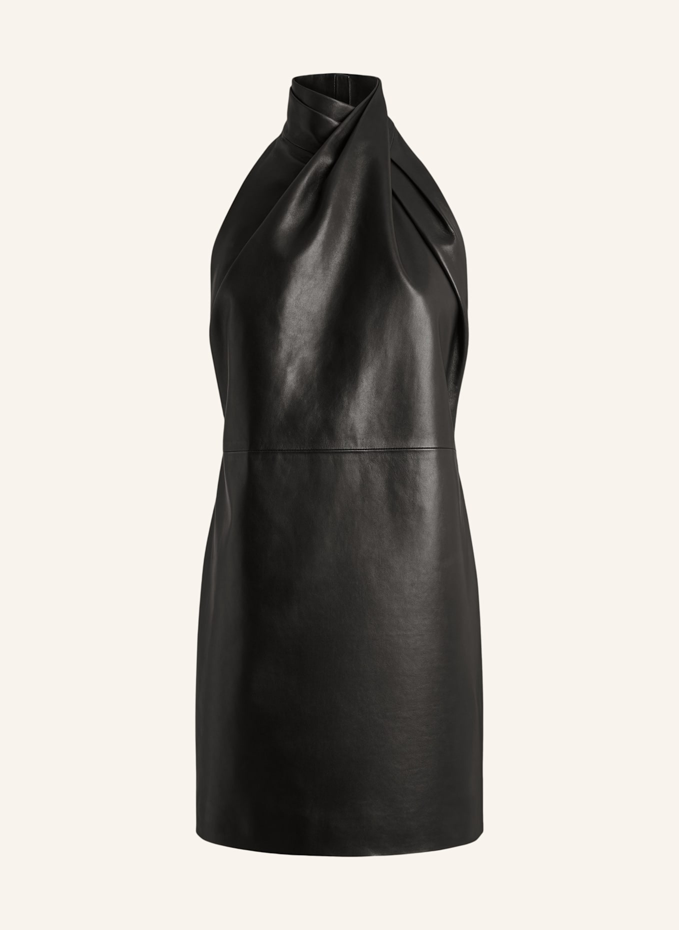 BALMAIN Rückenfreies Kleid aus Lammleder: SCHWARZ