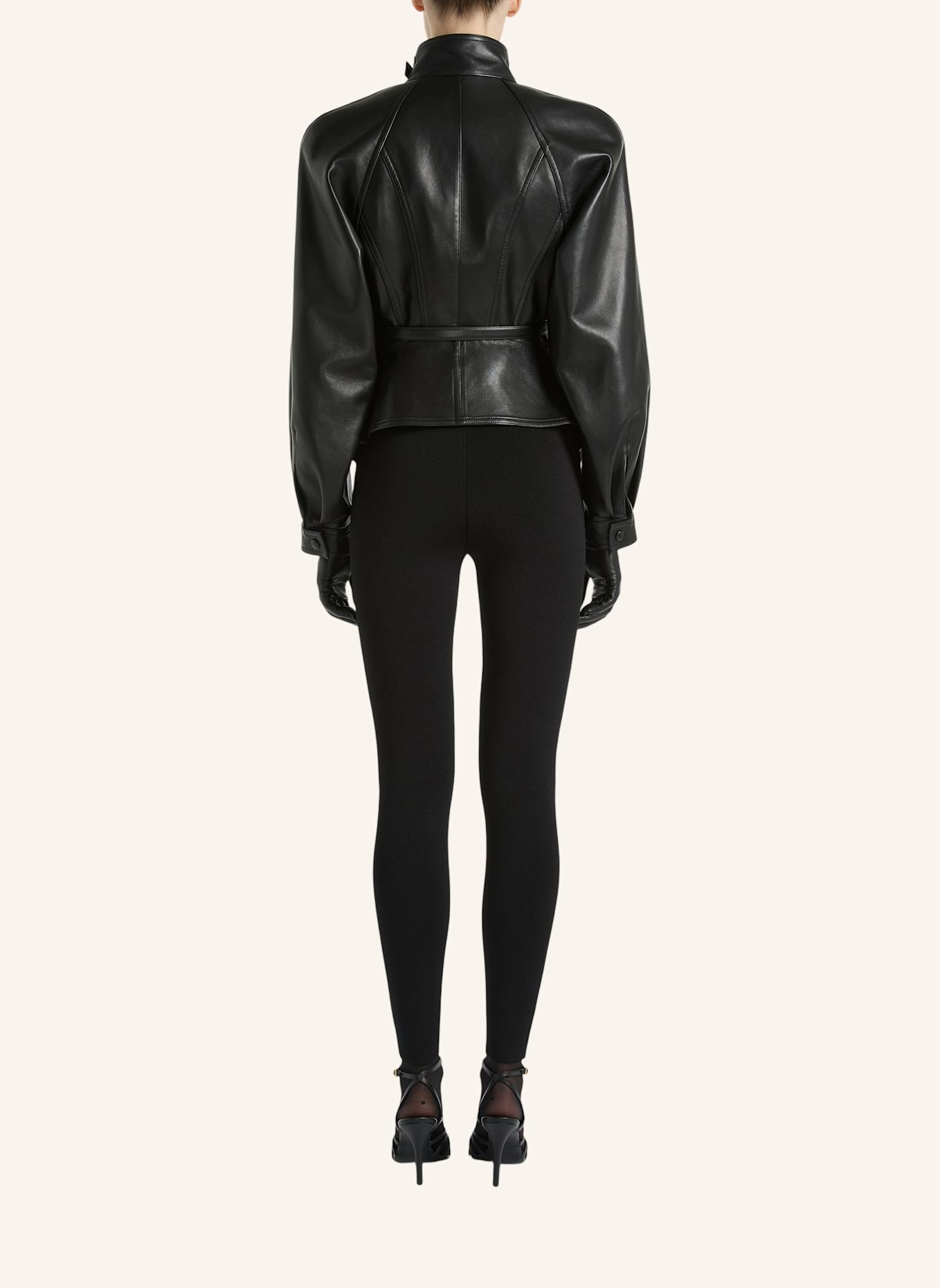 BALMAIN Hose mit hoher Taille aus Milano-Jersey: SCHWARZ