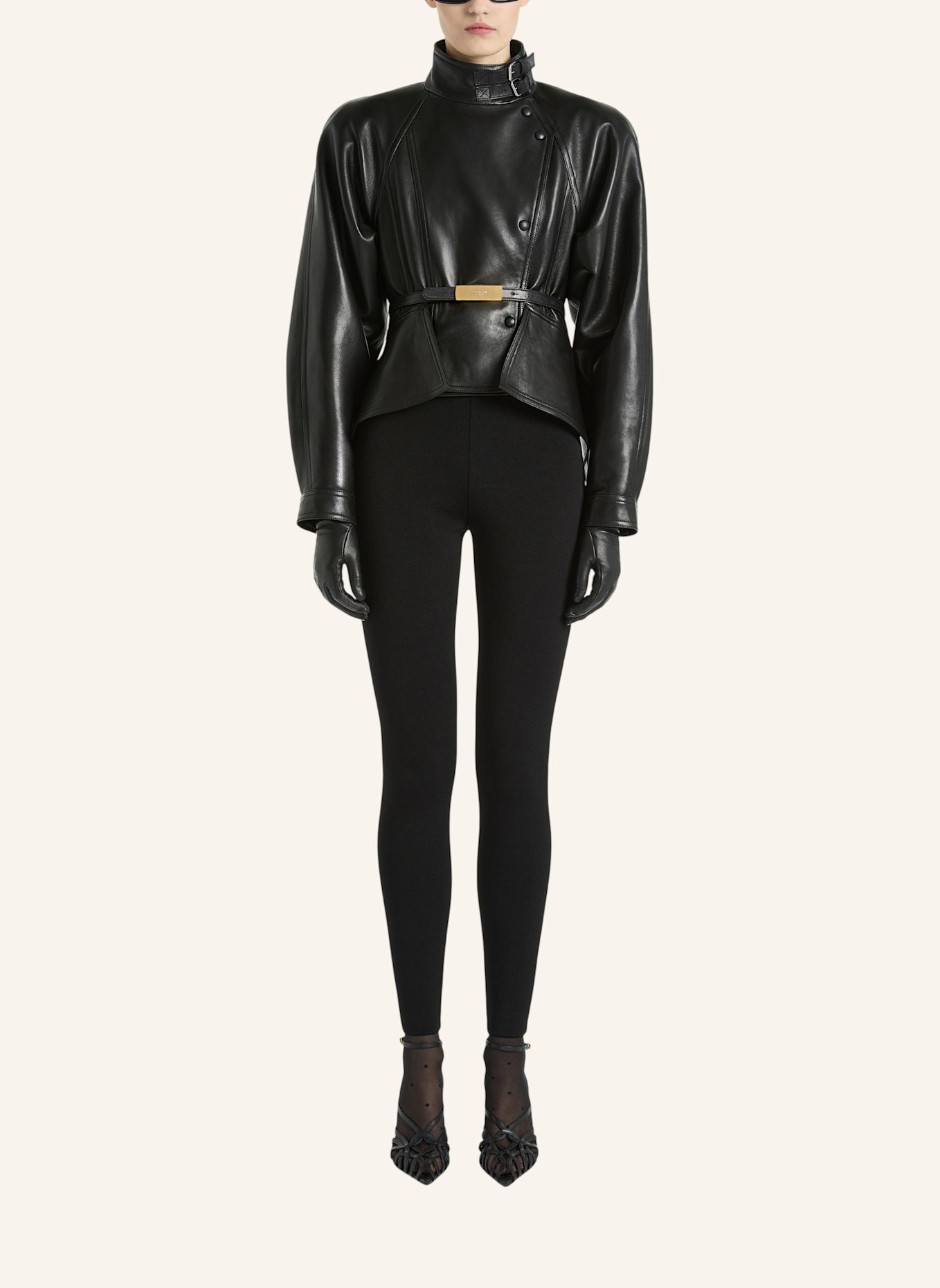BALMAIN Hose mit hoher Taille aus Milano-Jersey: SCHWARZ