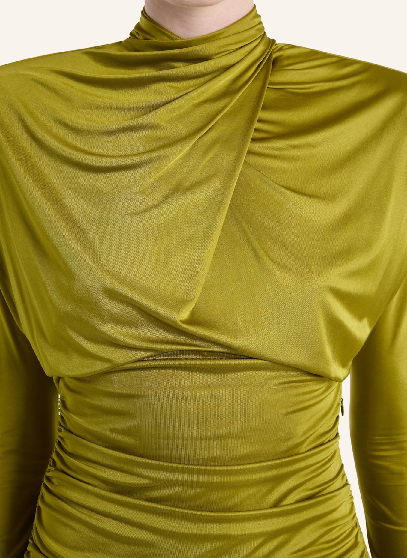BALMAIN Drapiertes Kleid aus fließendem Jersey: GRÜN