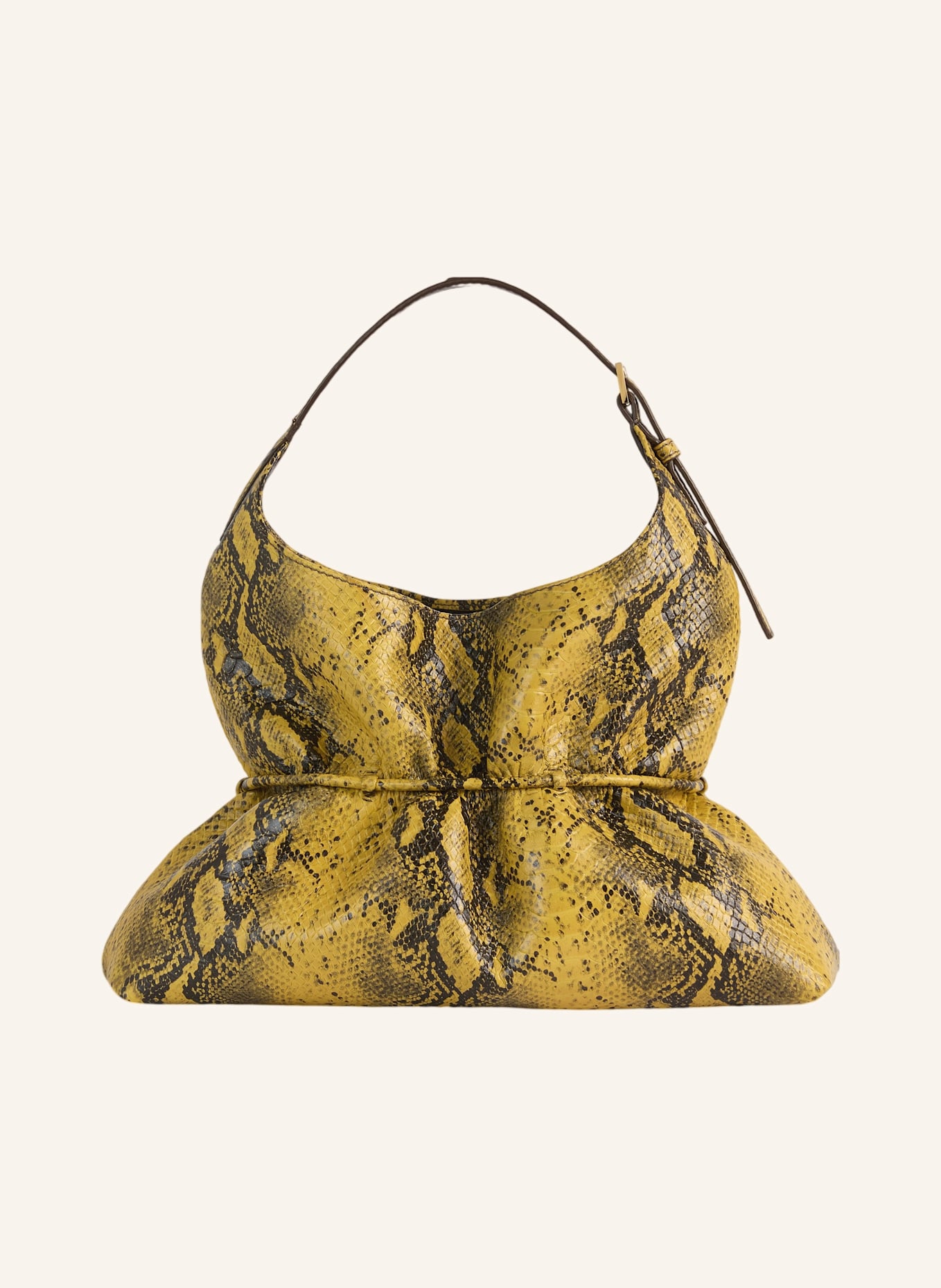 BALMAIN Mittelgroße Tasche SPHYNX aus Leder in Pythonoptik: GELB