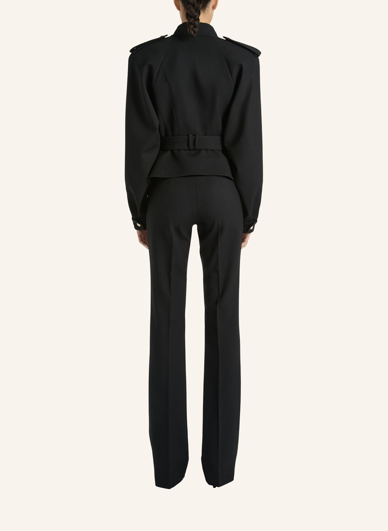 BALMAIN Bundfaltenhose aus Wollgabardine: SCHWARZ