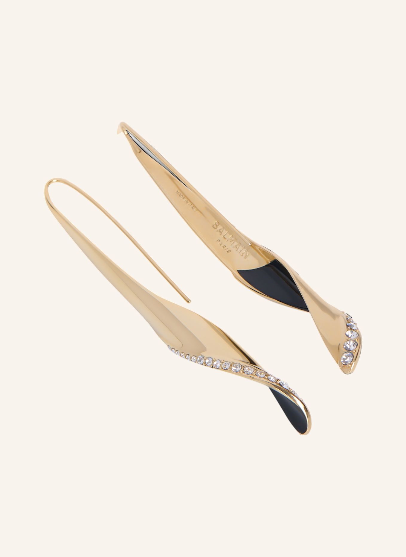 BALMAIN Ohrringe Organic Twist aus lackiertem Messing: NUDE