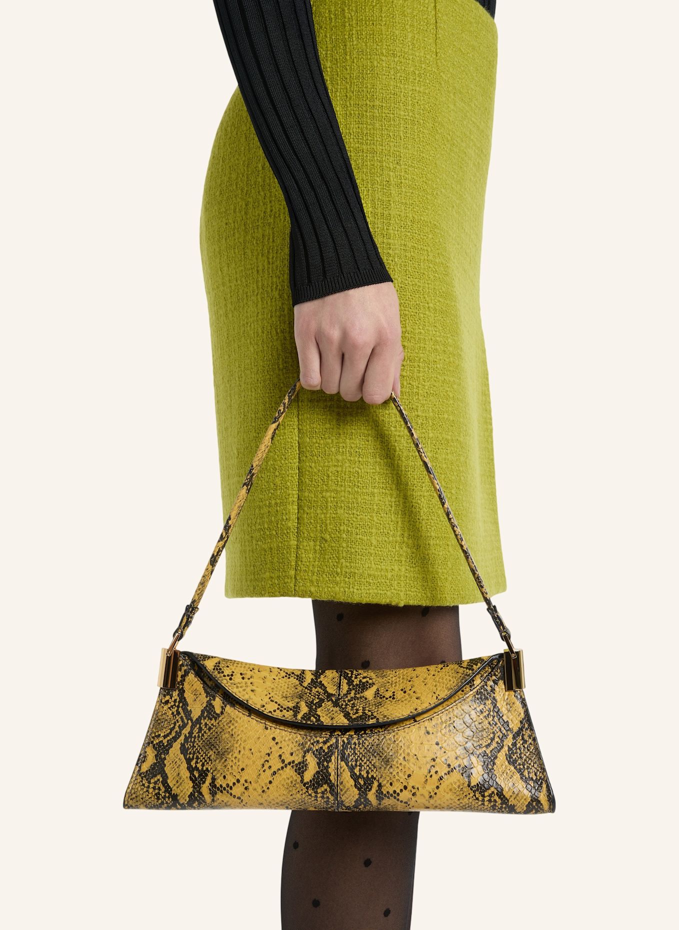 BALMAIN Kleine Tasche 64-83 aus Leder in Pythonoptik: GELB