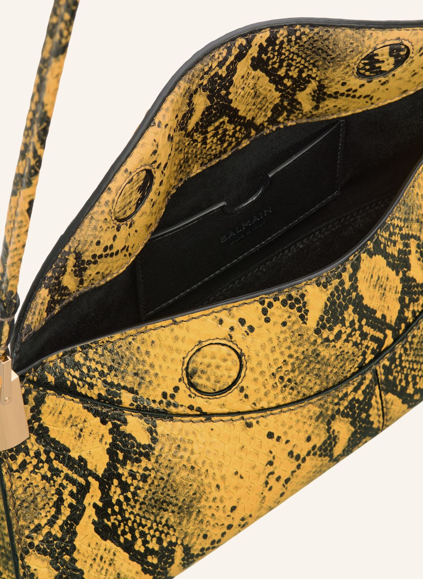 BALMAIN Kleine Tasche 64-83 aus Leder in Pythonoptik: GELB