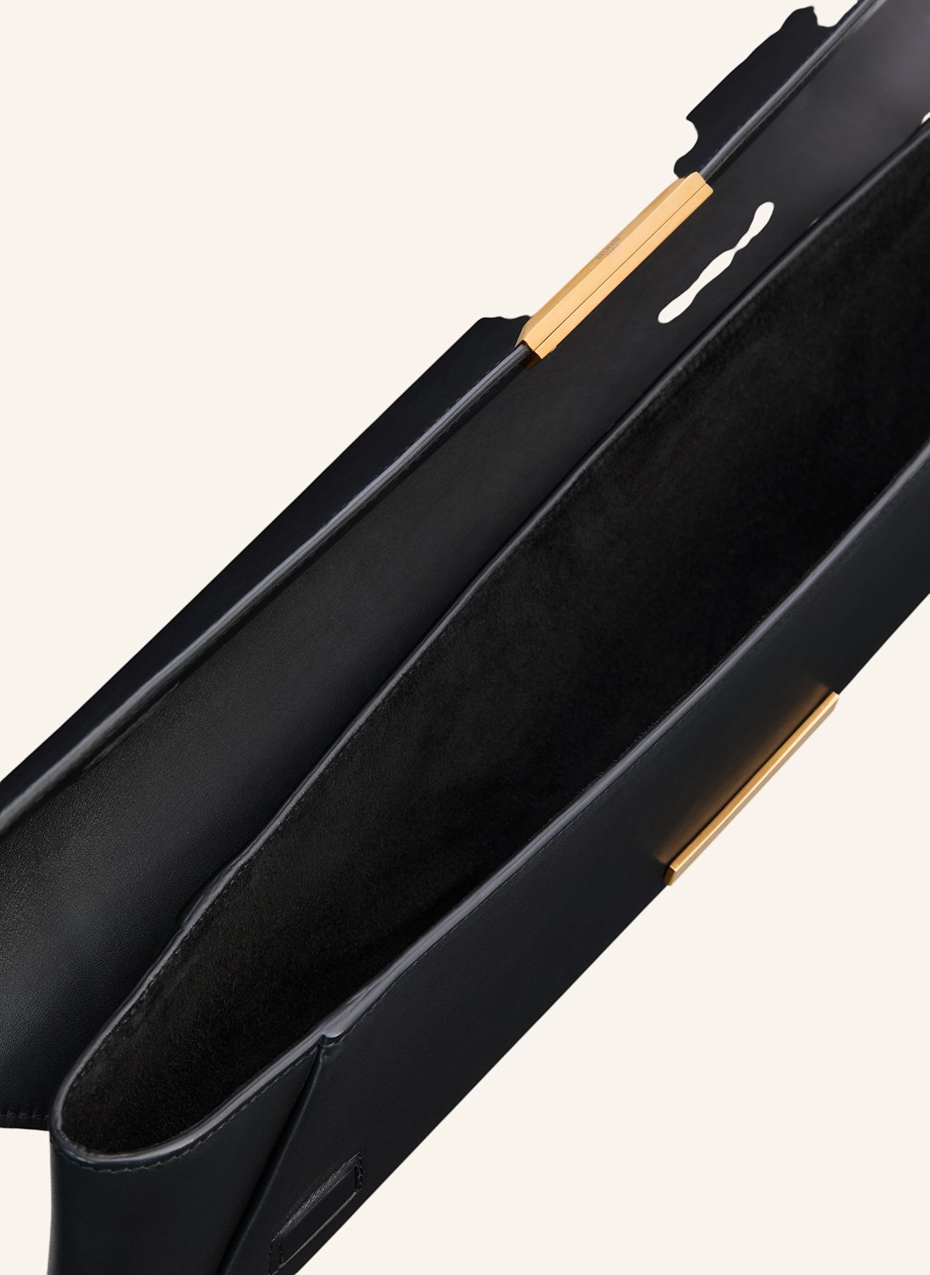 BALMAIN Tasche LONG CLUTCH aus Glattleder: SCHWARZ