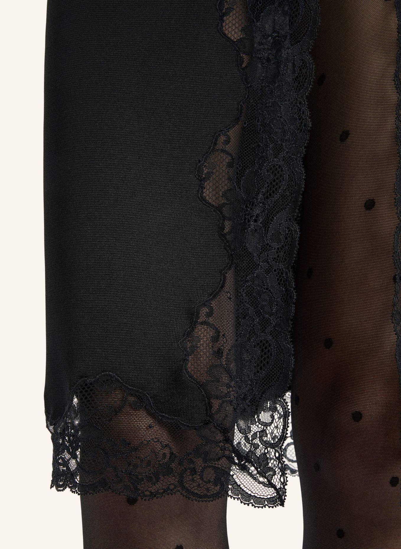 BALMAIN Halblanger Rock mit Spitze: SCHWARZ