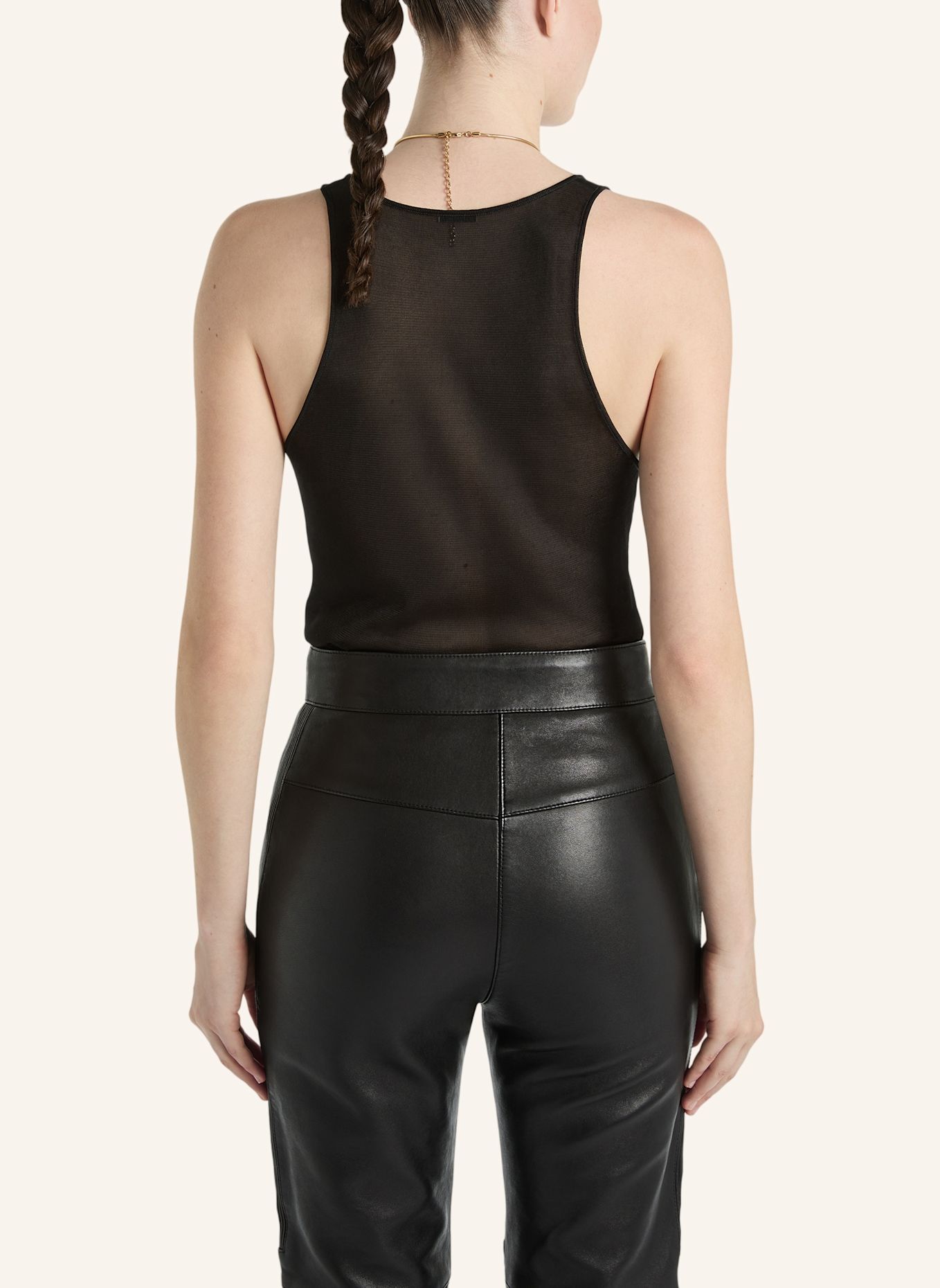 BALMAIN Tanktop mit Spitze: SCHWARZ