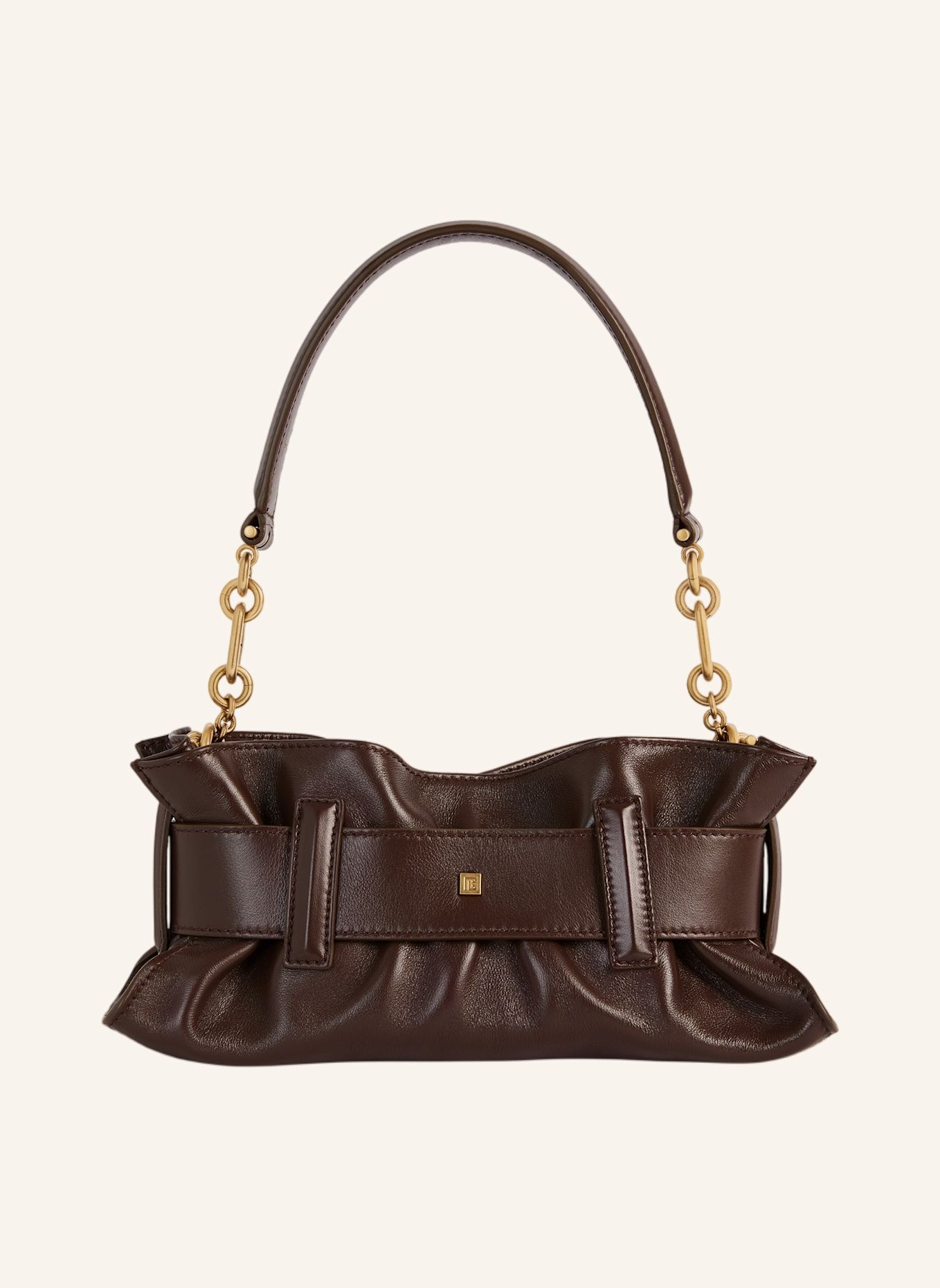 BALMAIN Mini-Tasche ANTHEM aus Glattleder: BRAUN