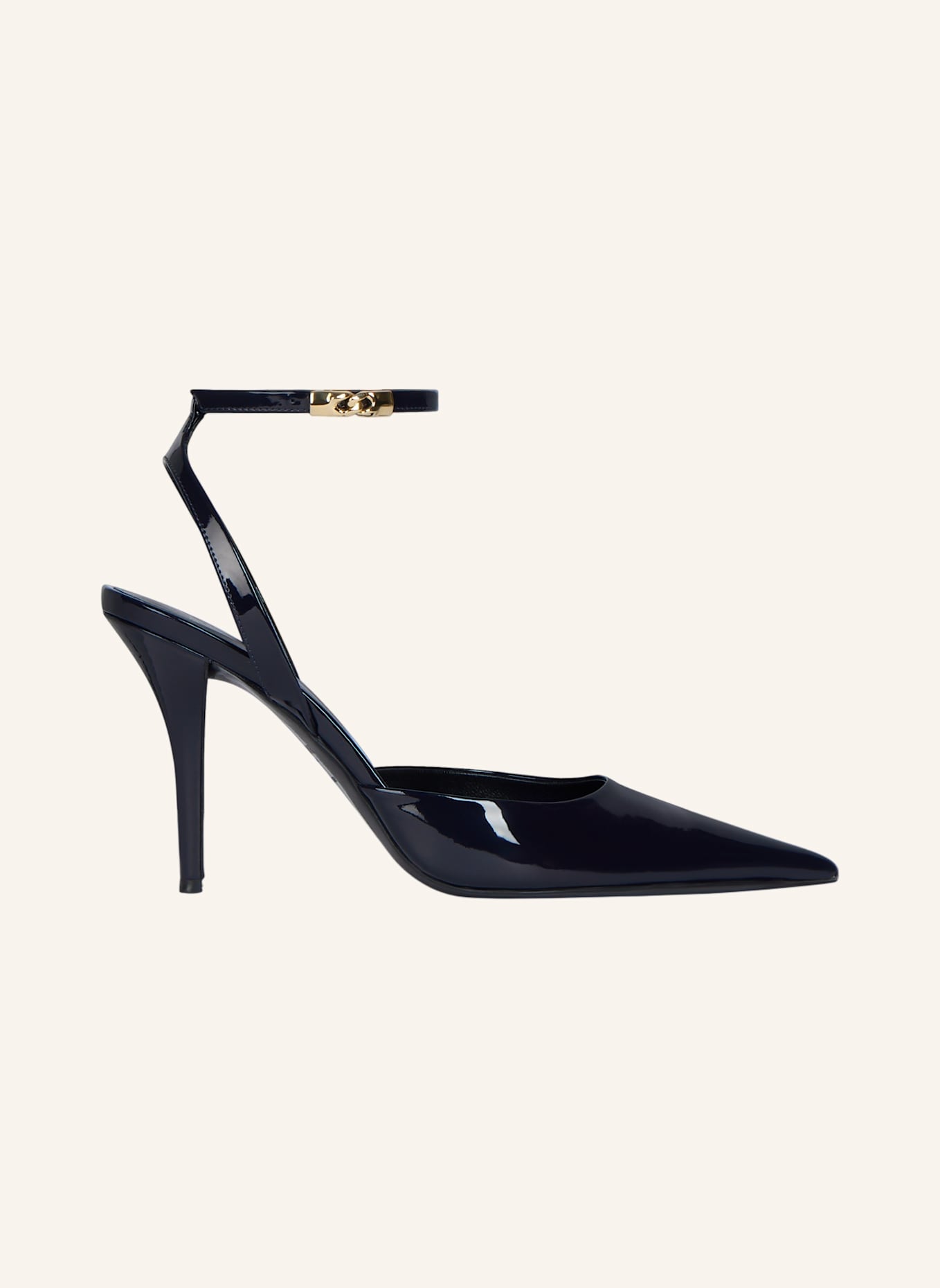 BALMAIN Pumps mit Riemchen aus Lackleder: BLAU