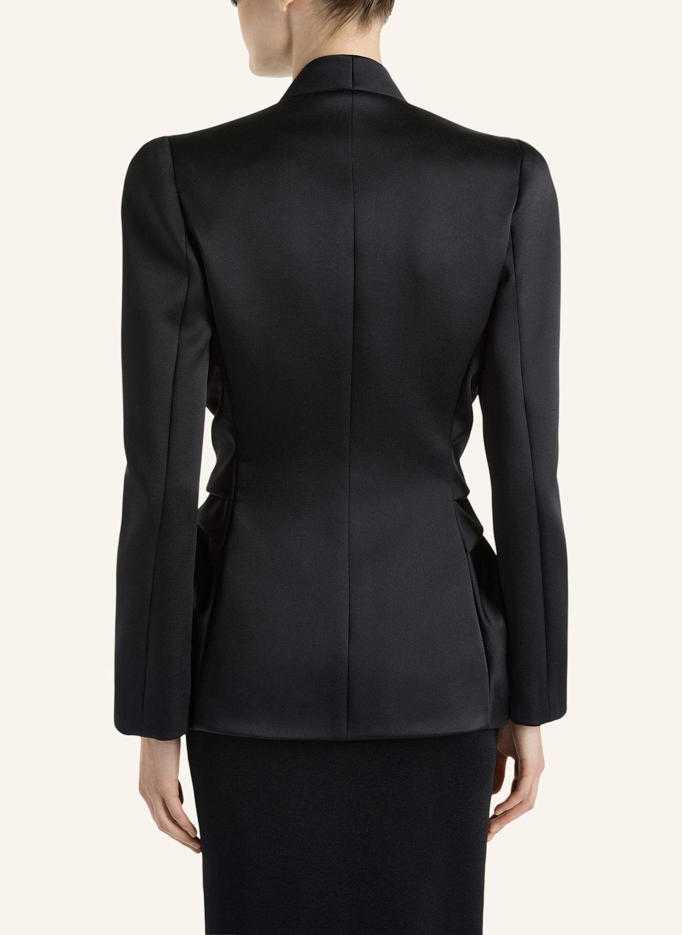 BALMAIN Gebundene Jacke aus Satin-Crêpe: SCHWARZ