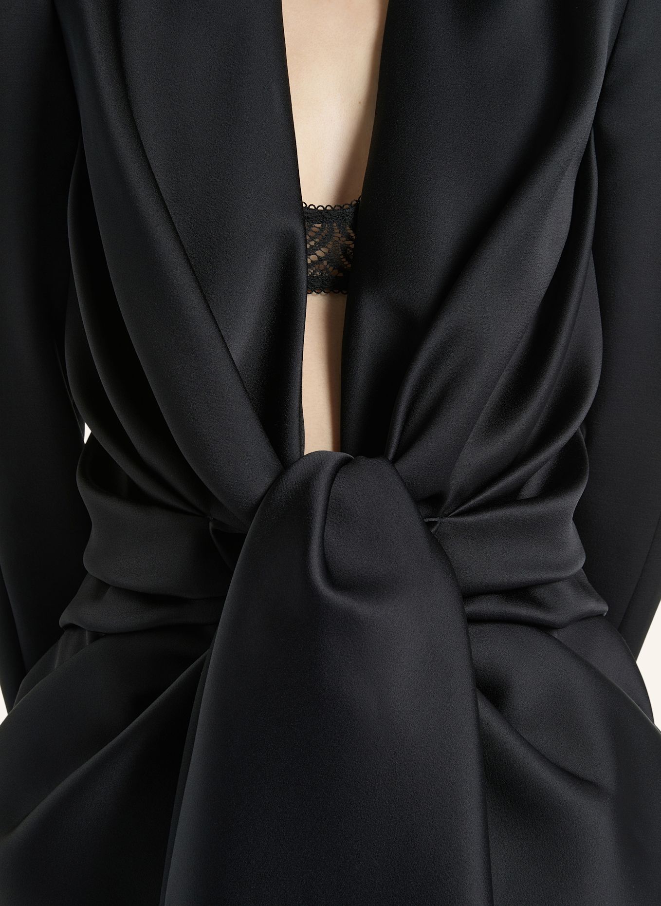 BALMAIN Gebundene Jacke aus Satin-Crêpe: SCHWARZ