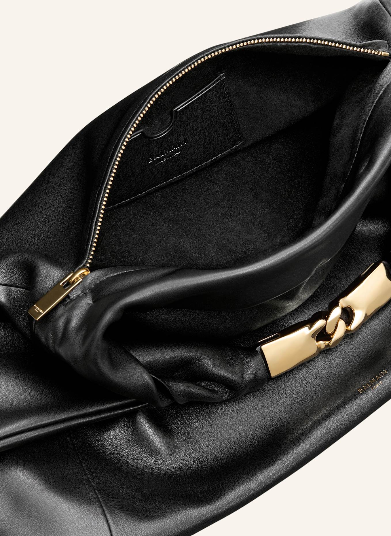 BALMAIN Mittelgroße Tasche DINNER AT 8 aus Glattleder: SCHWARZ