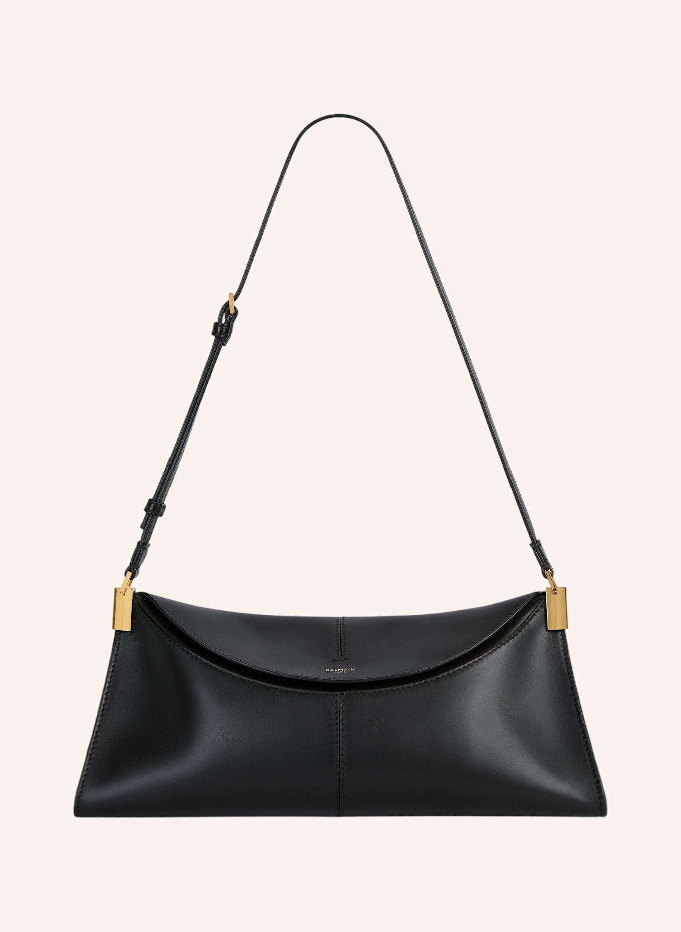 BALMAIN Mittelgroße Tasche 64-83 aus Glattleder: SCHWARZ