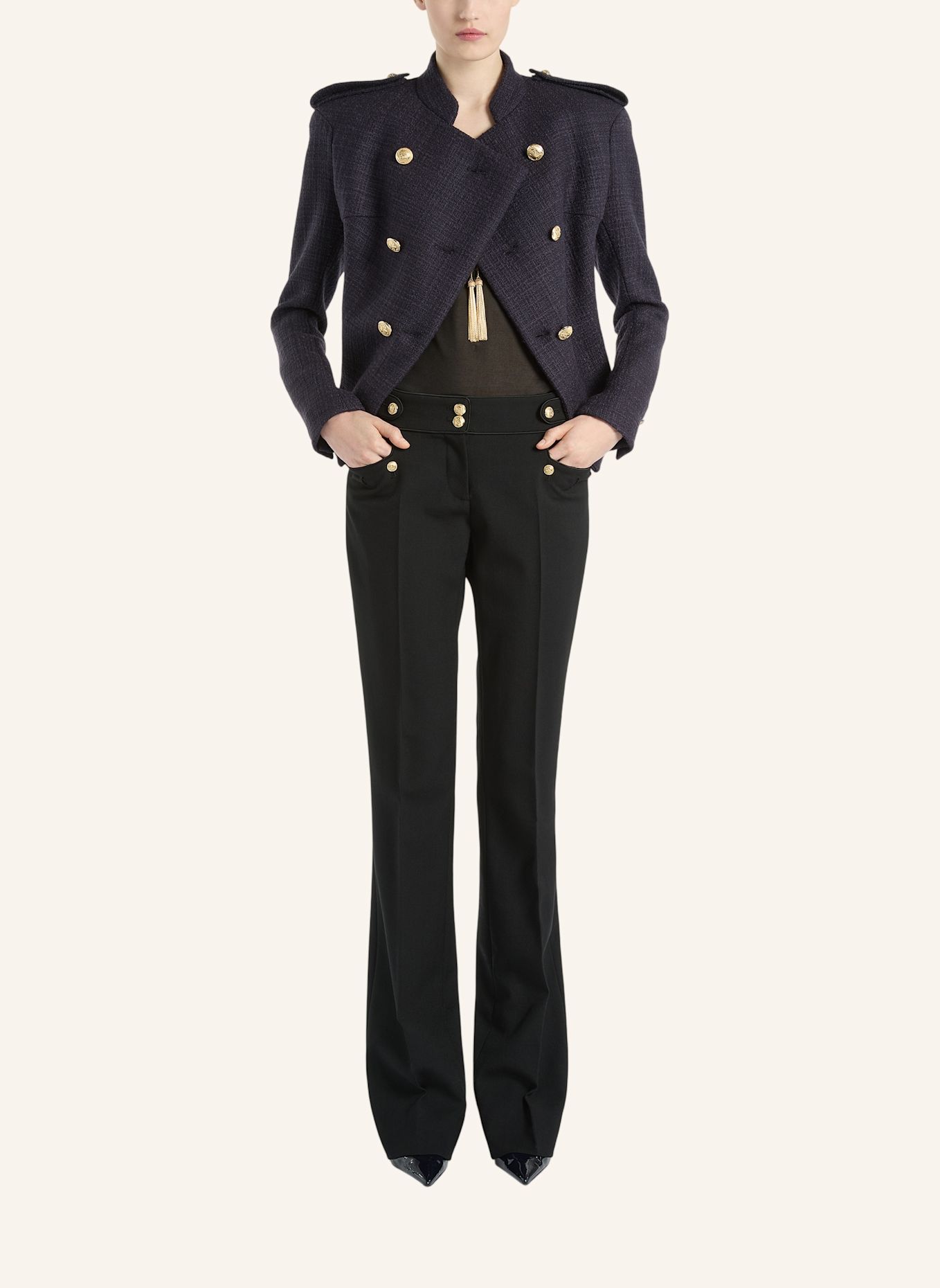 BALMAIN Tweedjacke mit sechs Knöpfen: BLAU