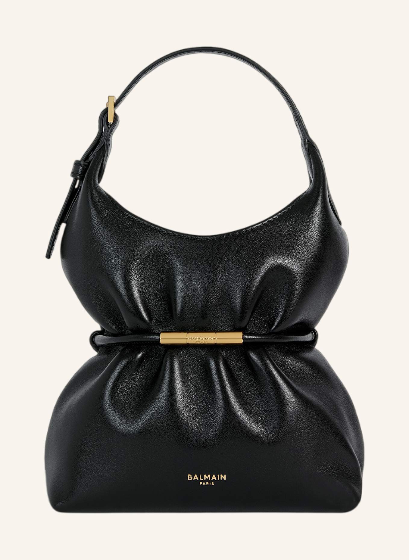 BALMAIN Mini-Tasche SPHYNX aus Glattleder: SCHWARZ
